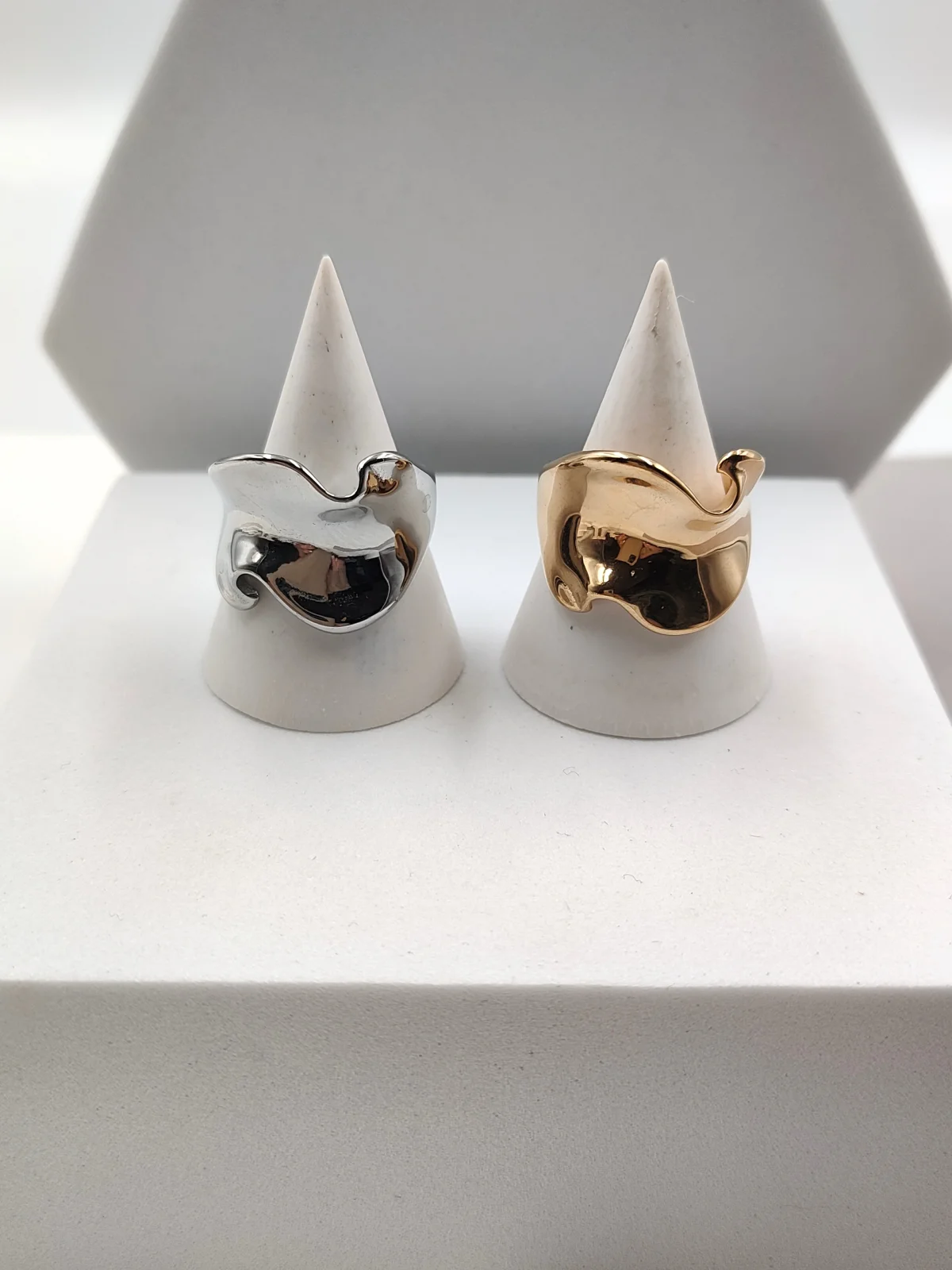 Stainless Steel Wavy Ring by Magis Handmade Jewels – view 3