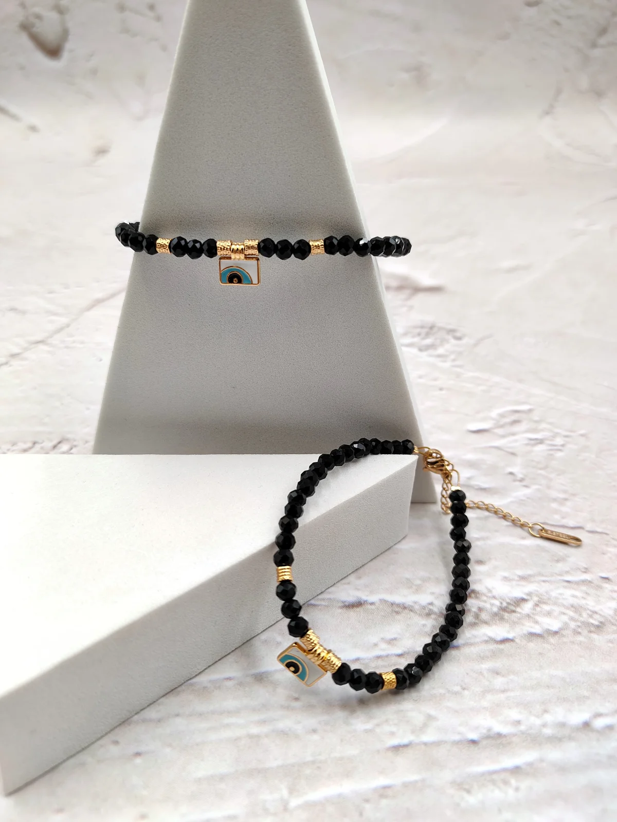 Bracelet with Crystals and Gold-Plated Evil Eye #692337