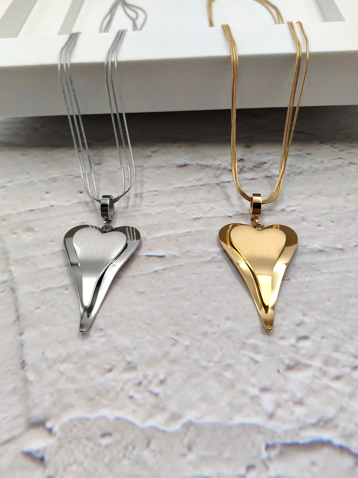 Stainless Steel Necklace with Heart by Magis Handmade Jewels – view 5