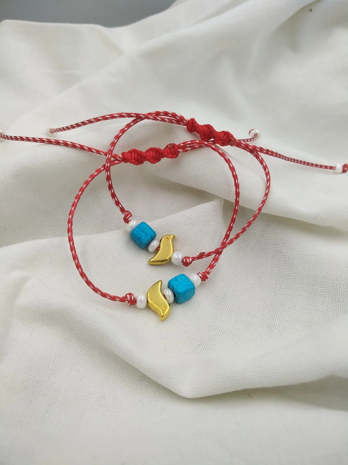 Traditional March Bracelet with Ceramic Cube #350238