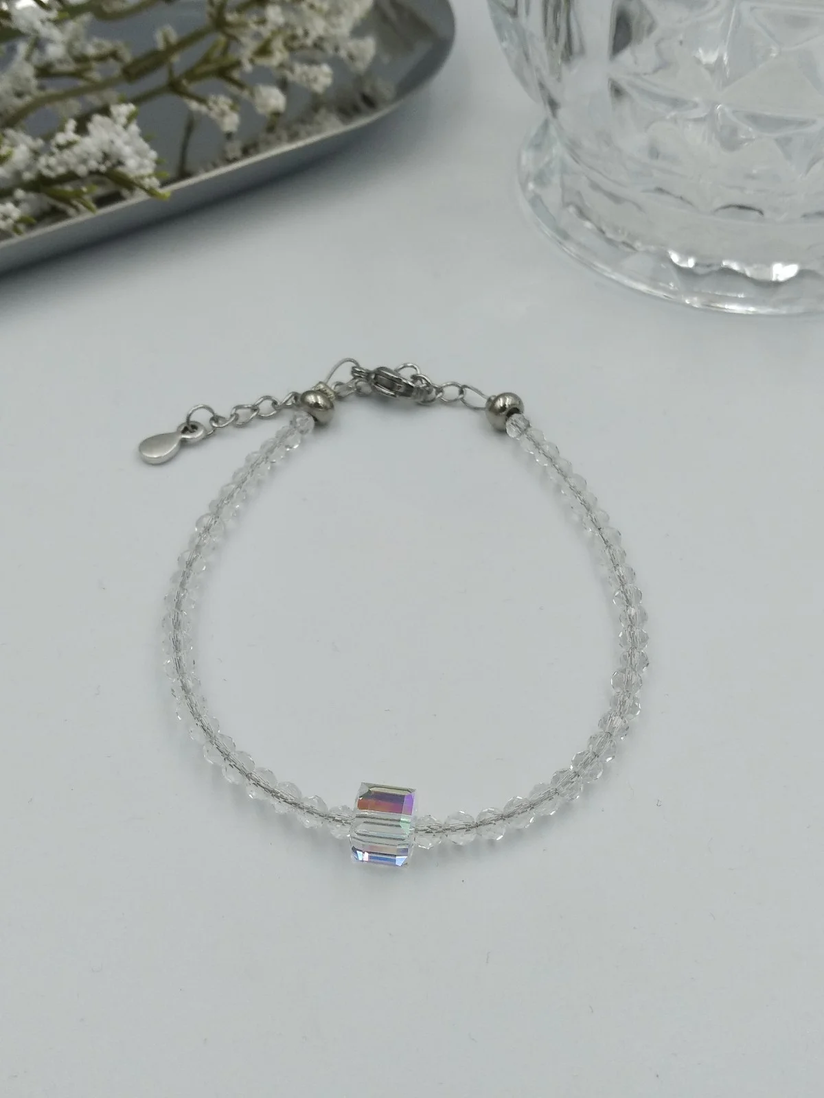 Bracelet with Swarovski Crystal Cube by Magis Handmade Jewels – view 8