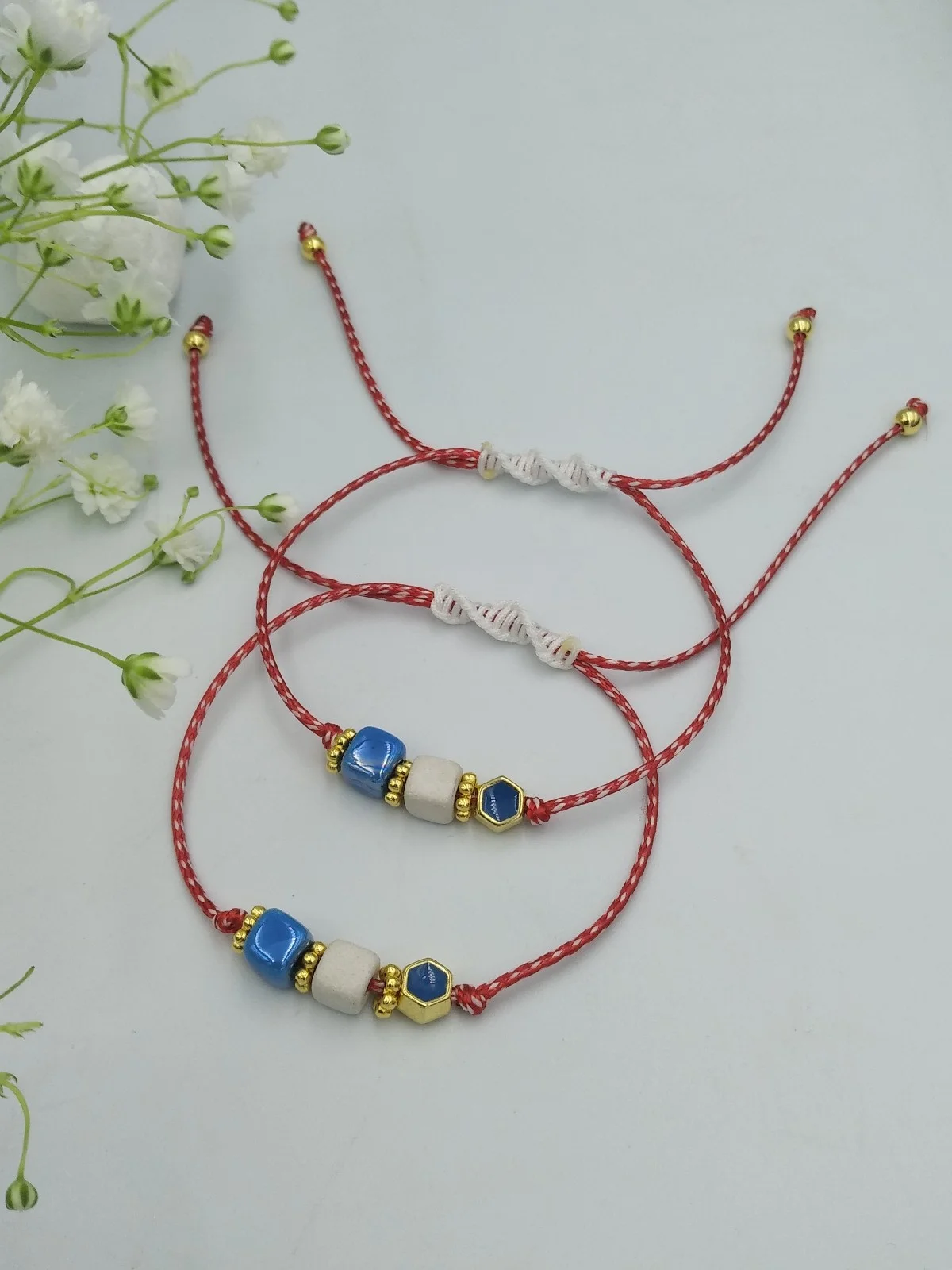 Traditional March Bracelet with Ceramic Cubes #400254
