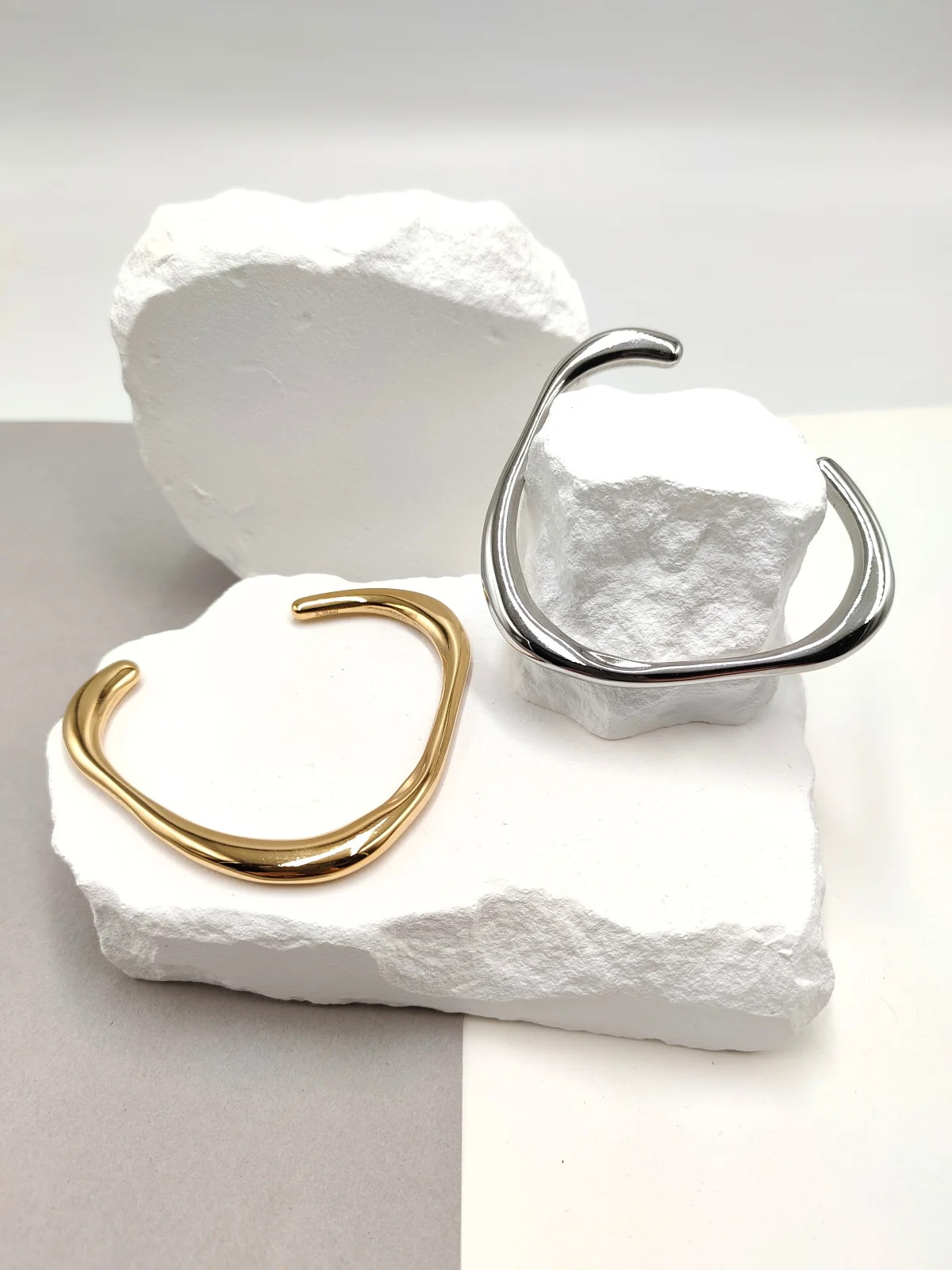 Stainless Steel Irregular Bracelet by Magis Handmade Jewels – view 2