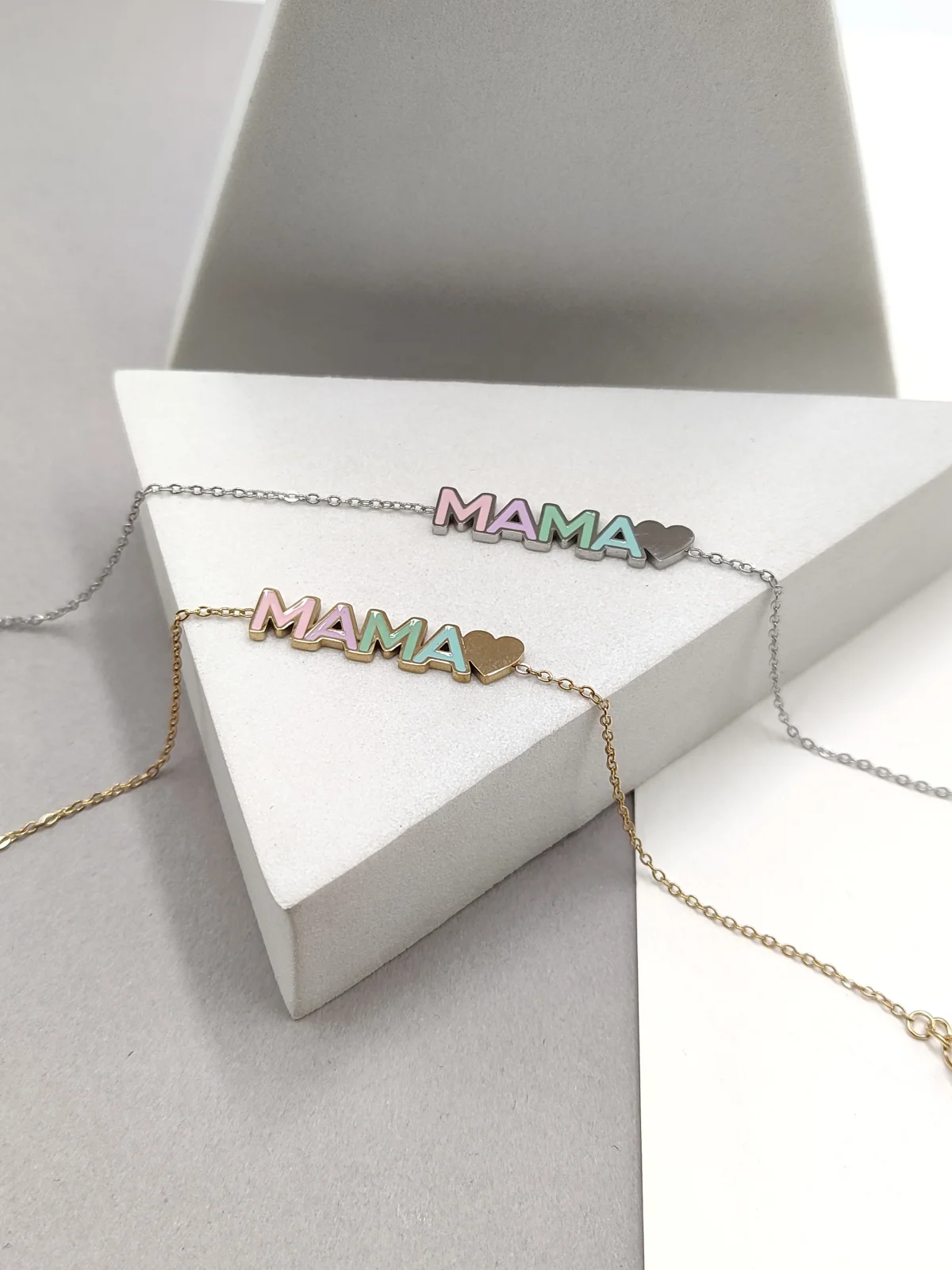 Stainless Steel Mama Bracelet with Enamel #652686