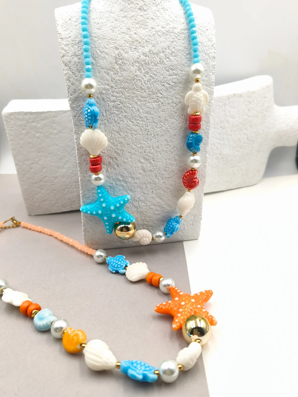 Necklace with Crystals, Ceramic and Acrylic Beads by Magis Handmade Jewels – view 2