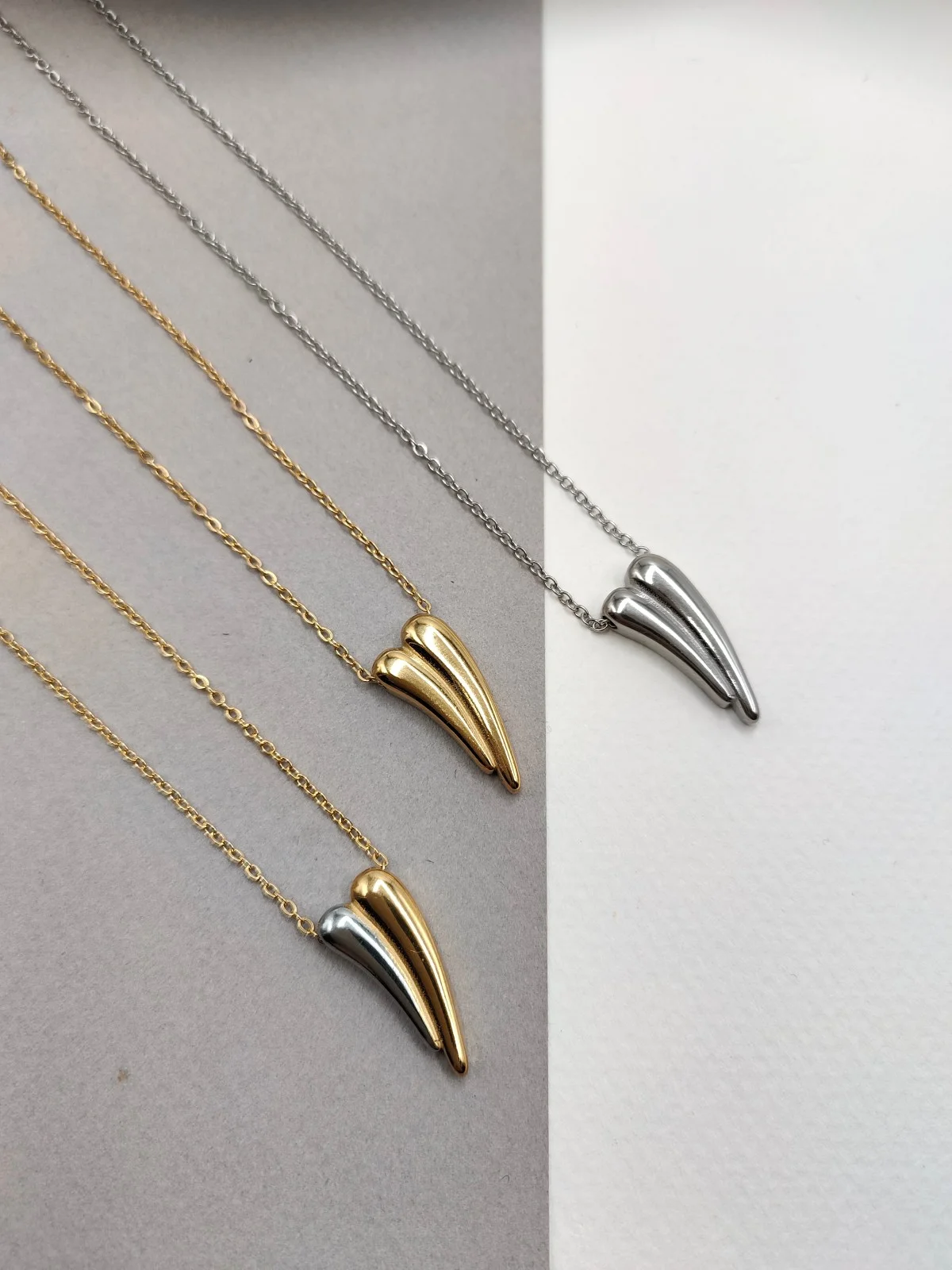Stainless Steel Necklace with Heart by Magis Handmade Jewels – view 4
