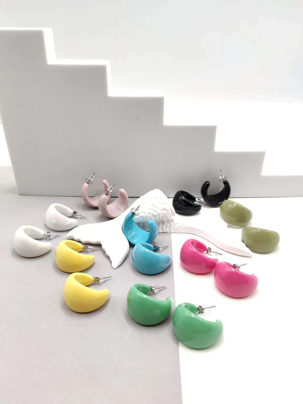 Acrylic Hoop Earrings by Magis Handmade Jewels – view 2