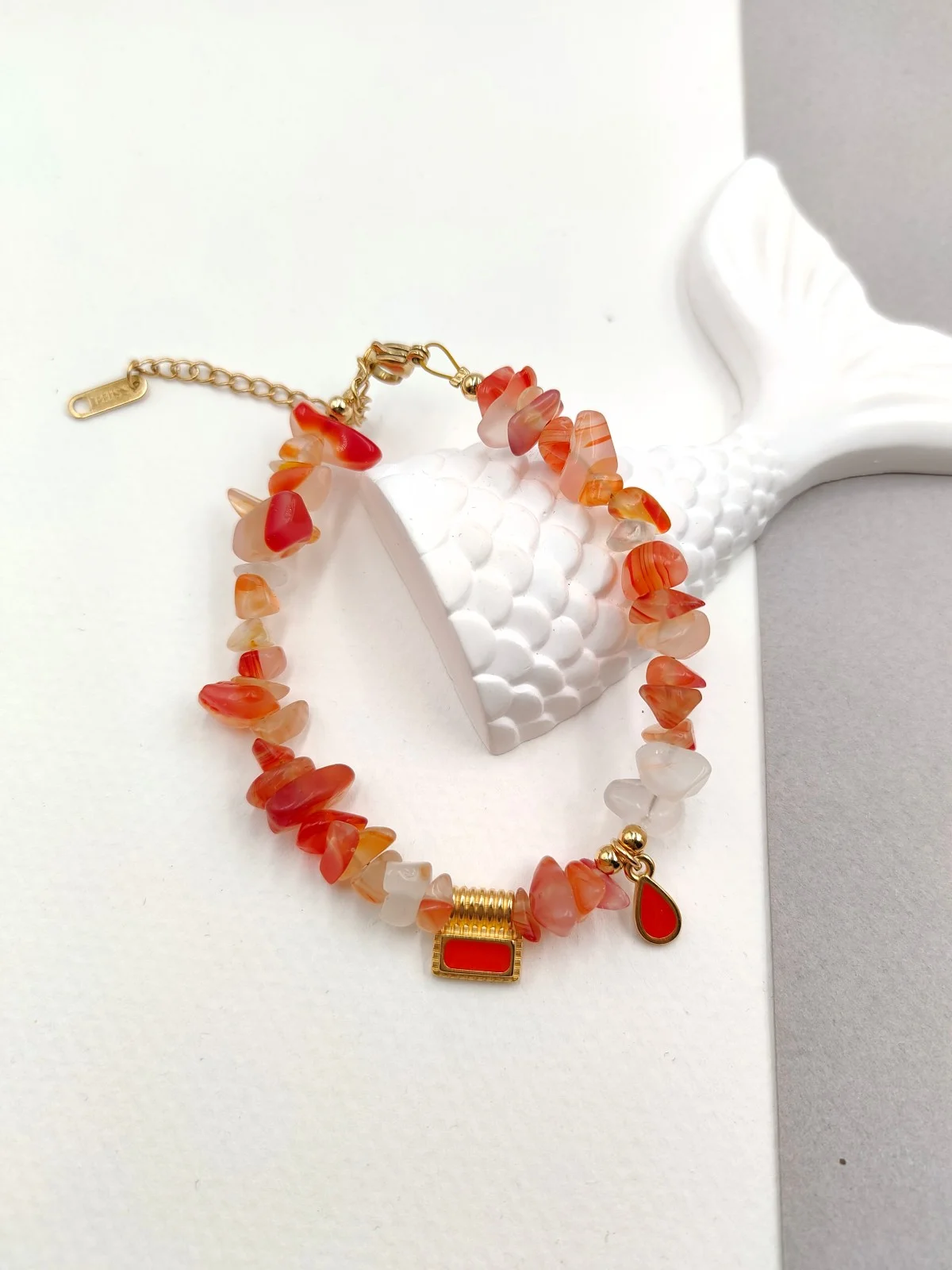 Bracelet with Semi-Precious Beads and Gold-Plated Enamel Details by Magis Handmade Jewels – view 3