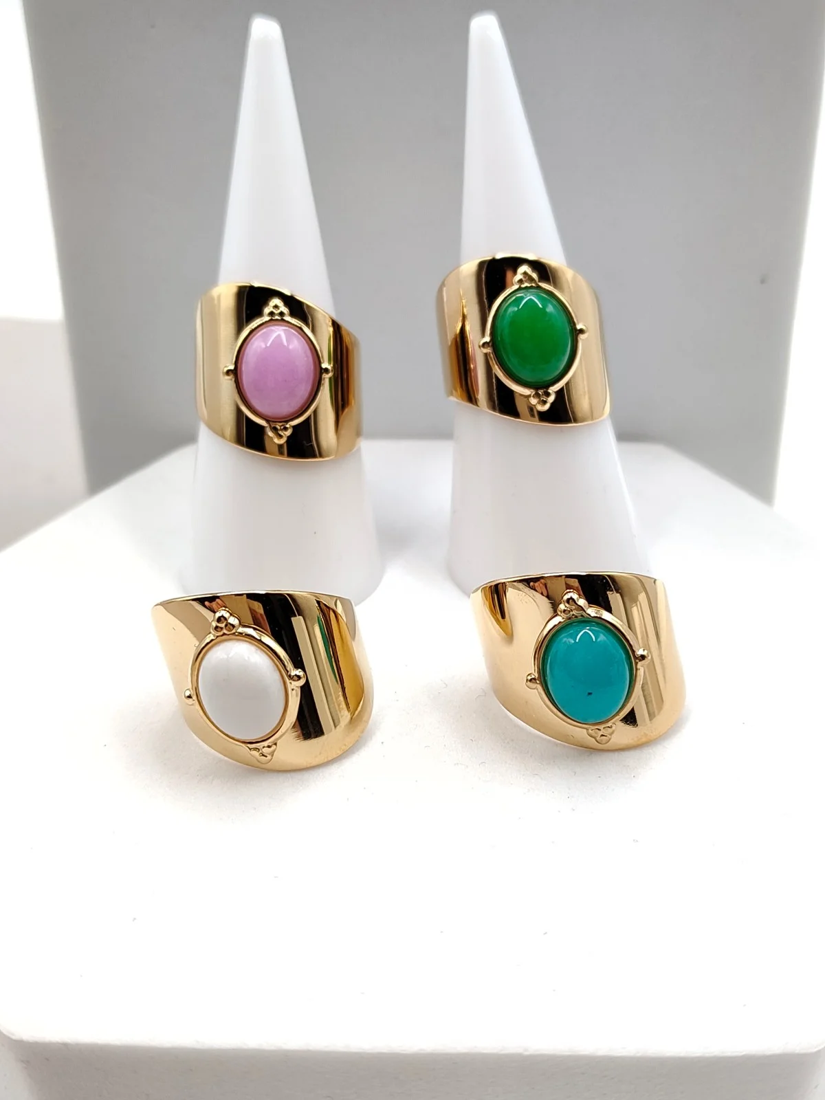 Stainless Steel Ring with Nephrite Jade by Magis Handmade Jewels – view 2
