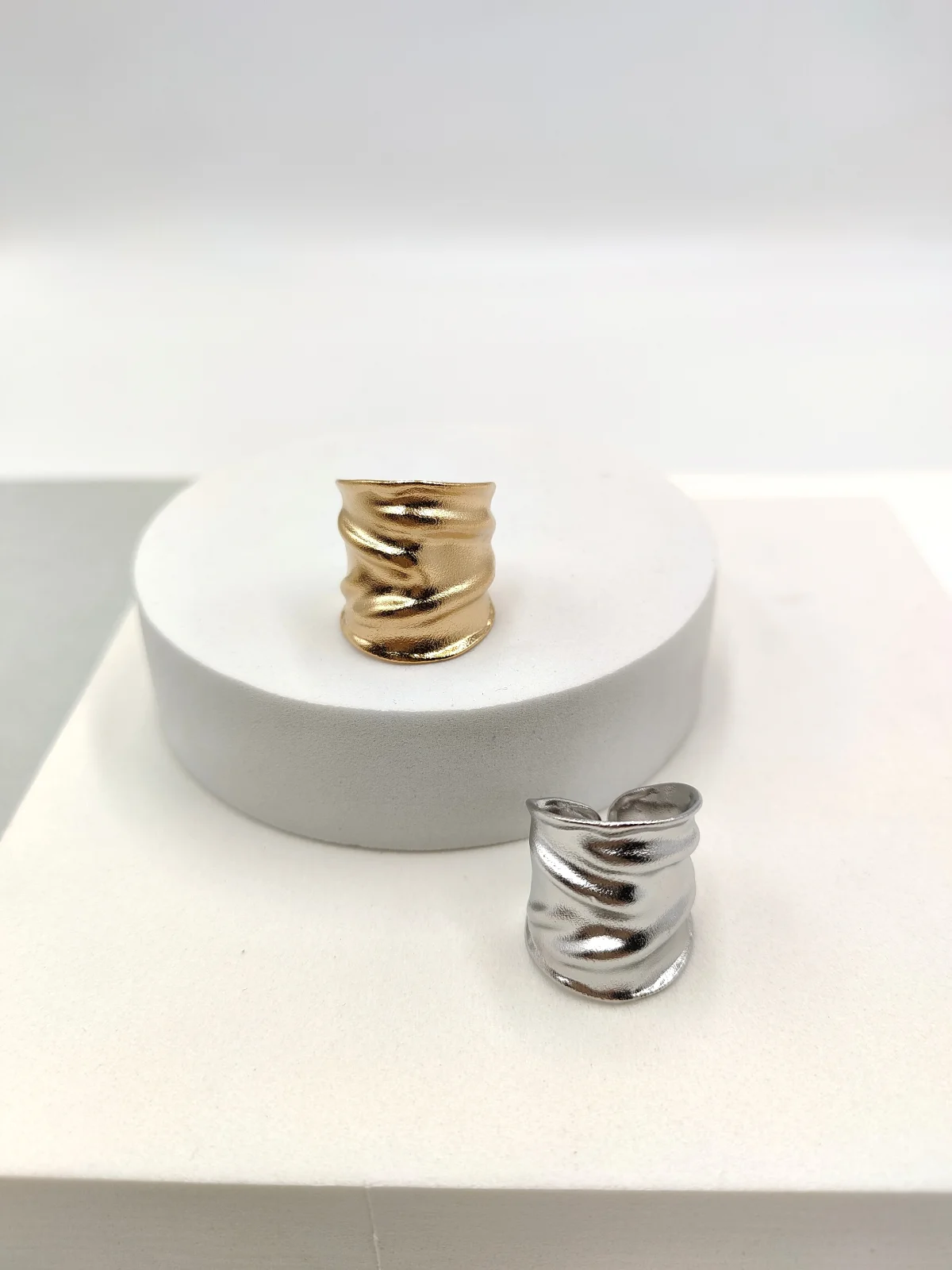 Stainless Steel Ring with Matte Satin-Finish Embossed Surface by Magis Handmade Jewels – view 2