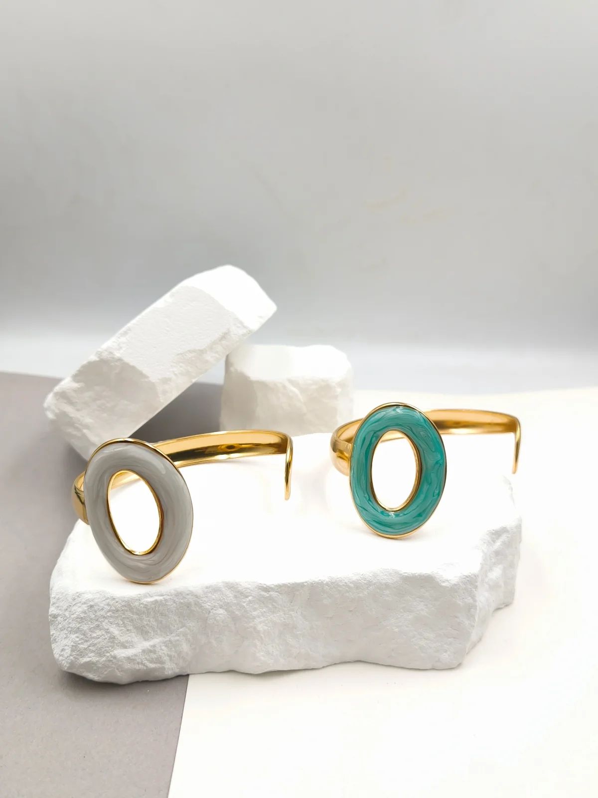 Stainless Steel Bracelet with Opening and Enamel by Magis Handmade Jewels – view 2