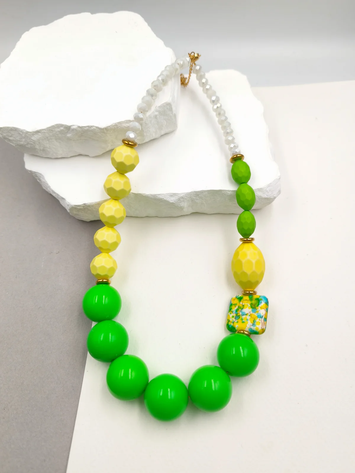 Necklace with Crystals and Acrylic Beads by Magis Handmade Jewels – view 2