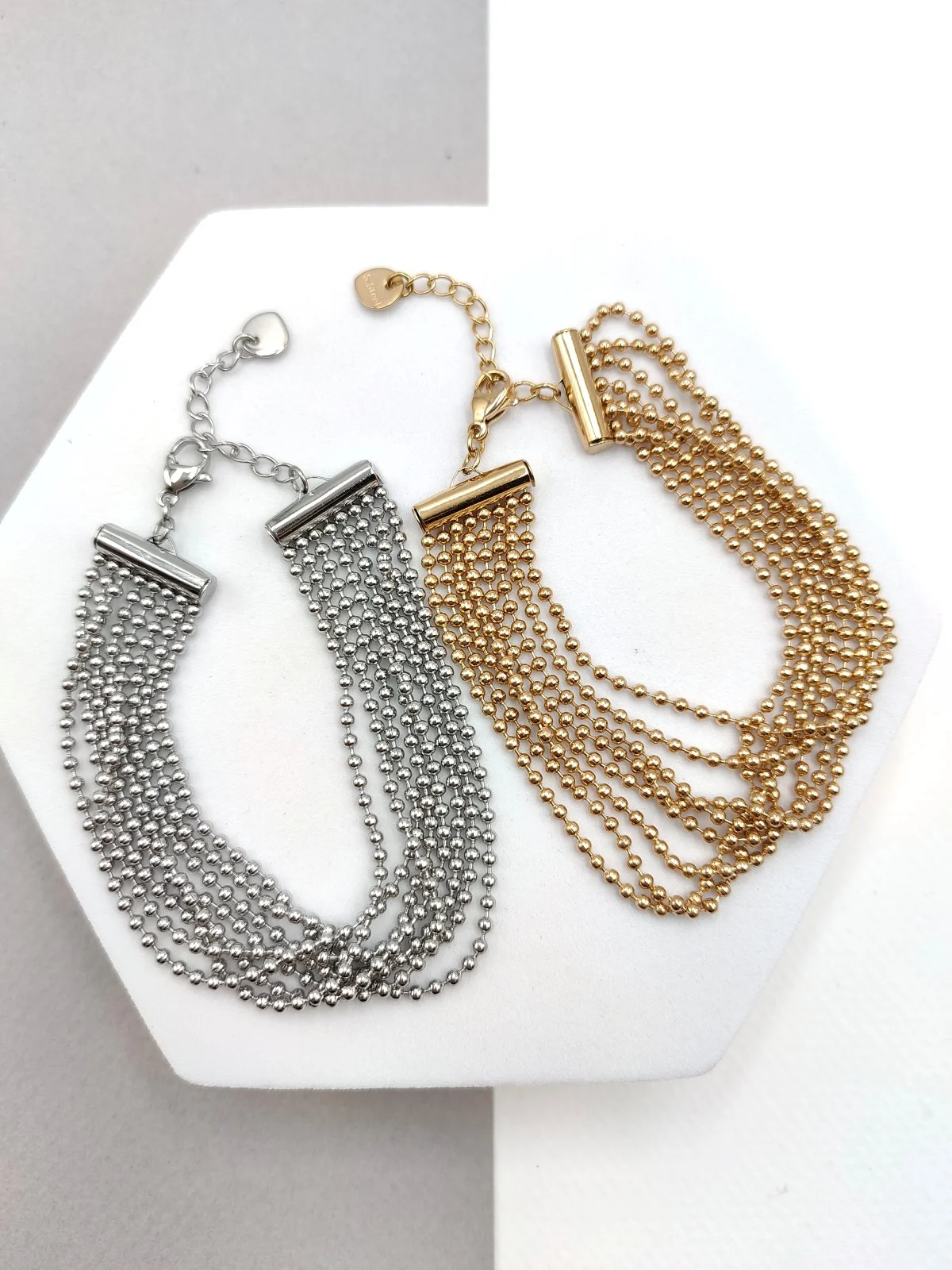 Stainless Steel Multi-Strand Bracelet with Chains by Magis Handmade Jewels – view 3