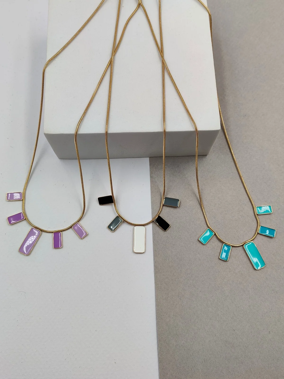 Stainless Steel Necklace with Enamel by Magis Handmade Jewels – view 4