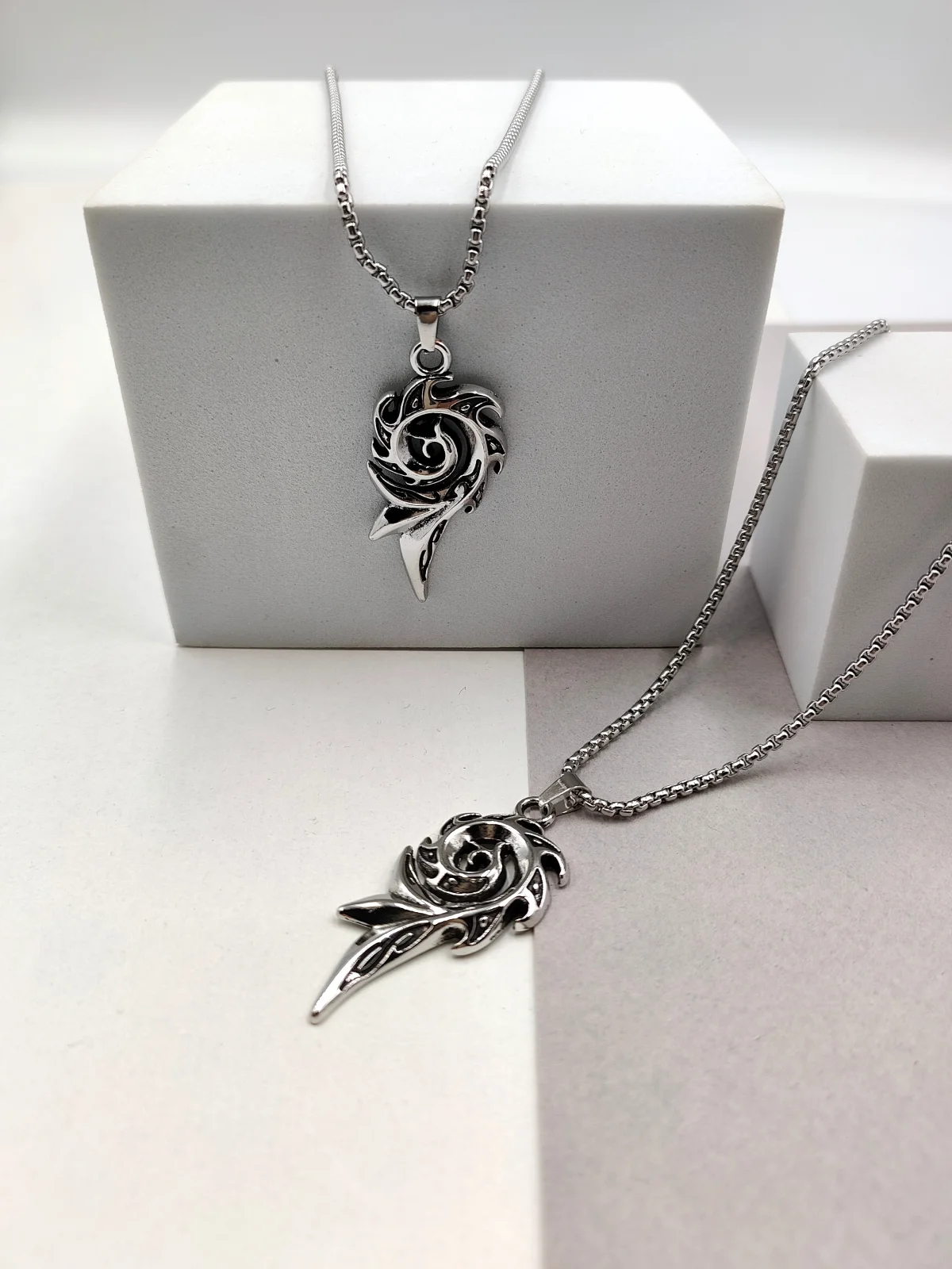 Stainless Steel Necklace with Tribal Motif #602294