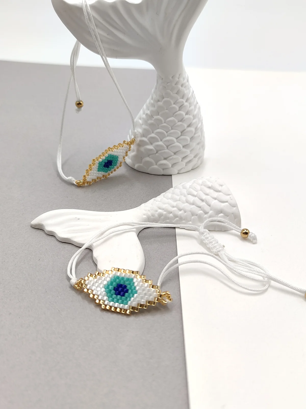 Bracelet with Miyuki Beads and Evil Eye by Magis Handmade Jewels – view 2
