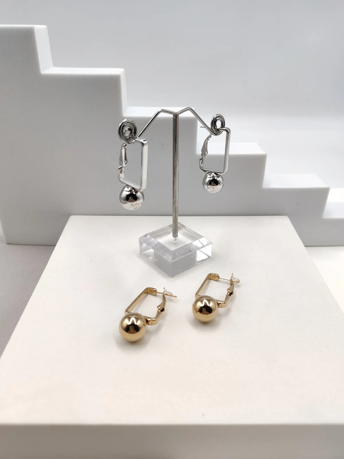 Stainless Steel Earrings with Beads #722839