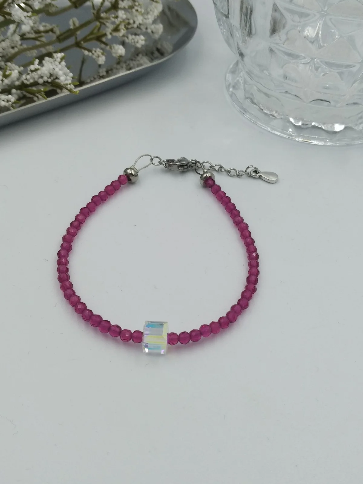 Bracelet with Swarovski Crystal Cube by Magis Handmade Jewels – view 6
