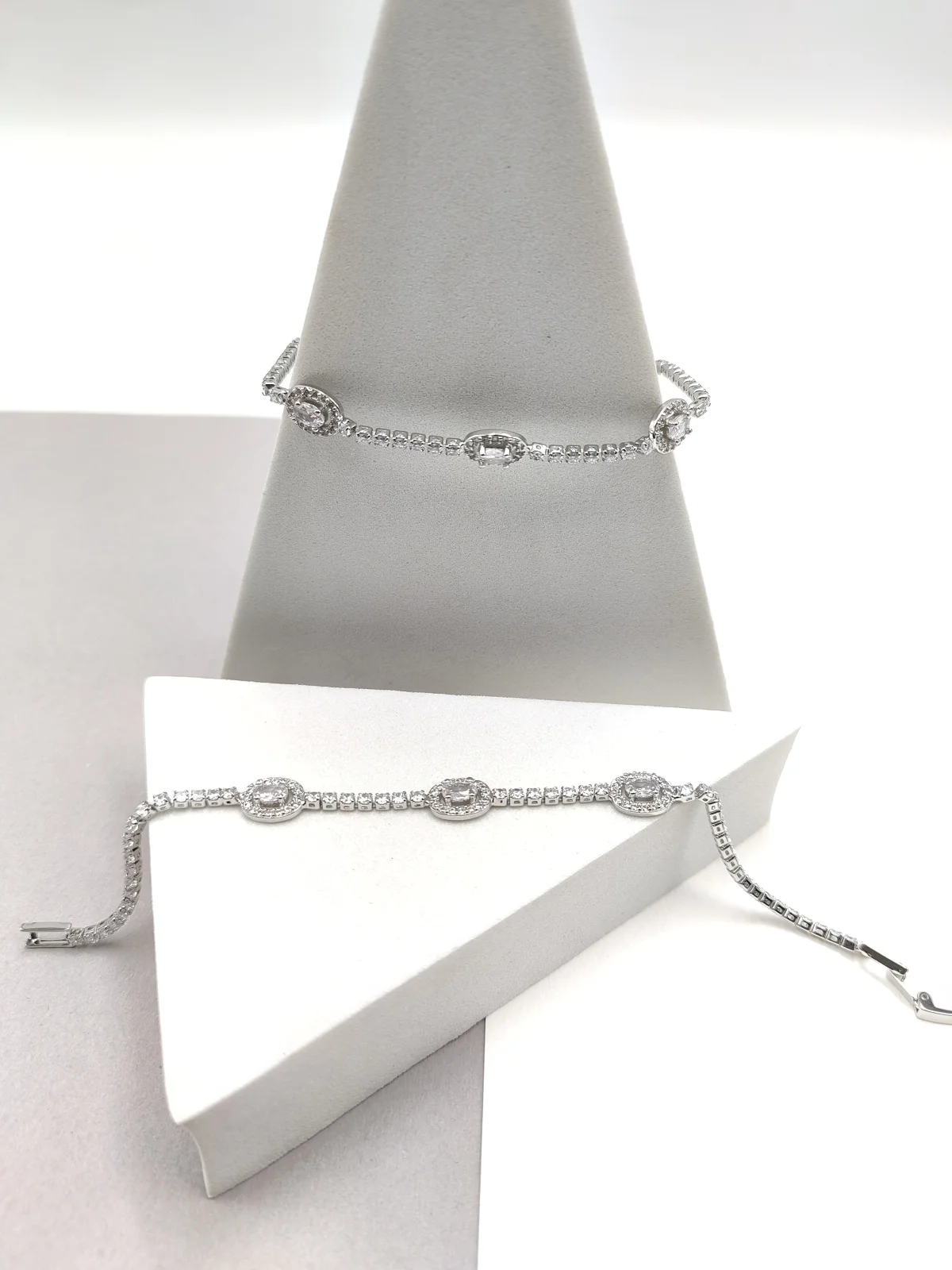 Stainless Steel Bracelet with Rhinestones #753007