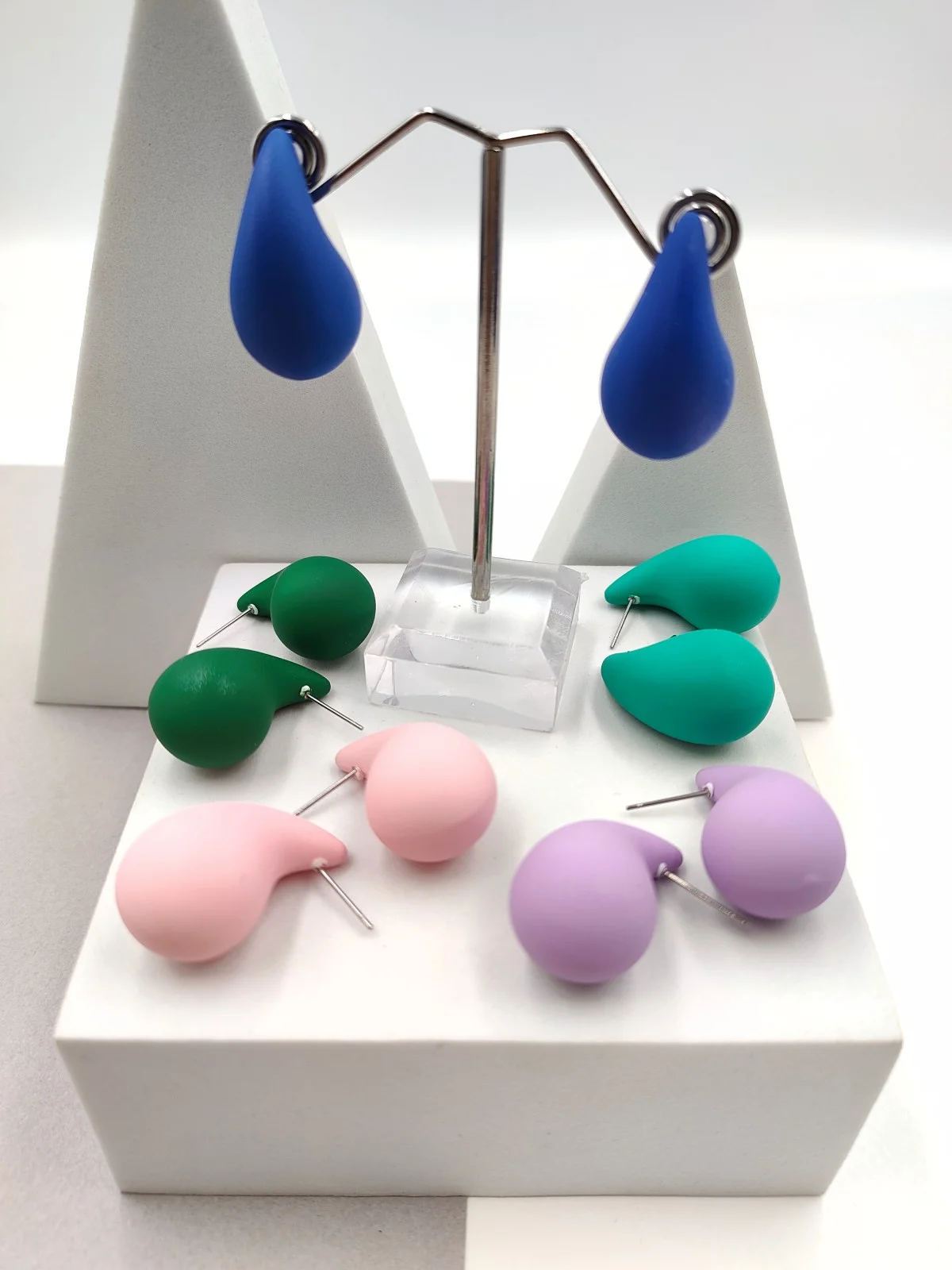 Drop Earrings with Rubber Face by Magis Handmade Jewels – view 2