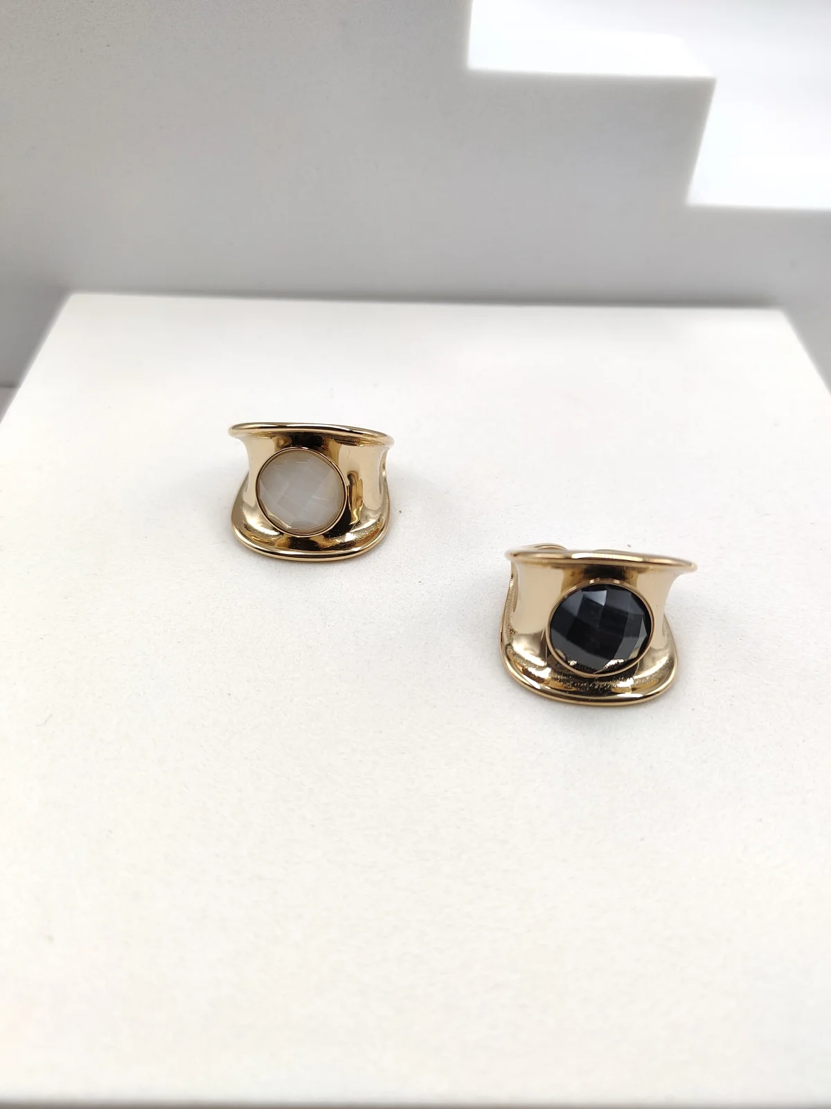 Stainless Steel Ring with Crystal by Magis Handmade Jewels – view 2