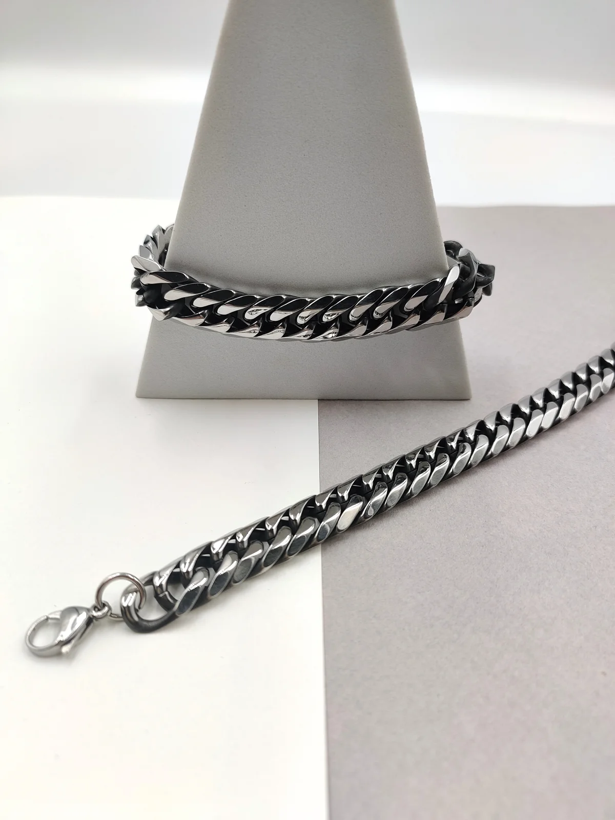 Men's Gunmetal Stainless Steel Chain Bracelet #792202