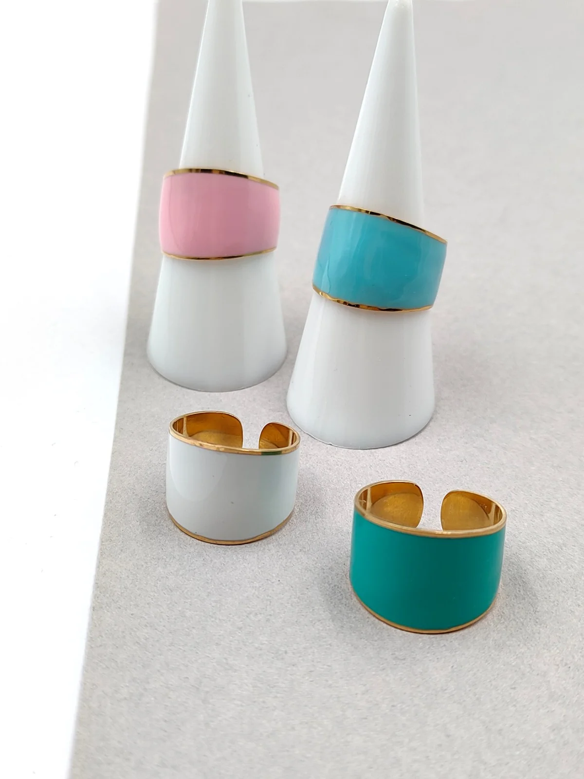 Stainless Steel Ring with Enamel by Magis Handmade Jewels – view 3