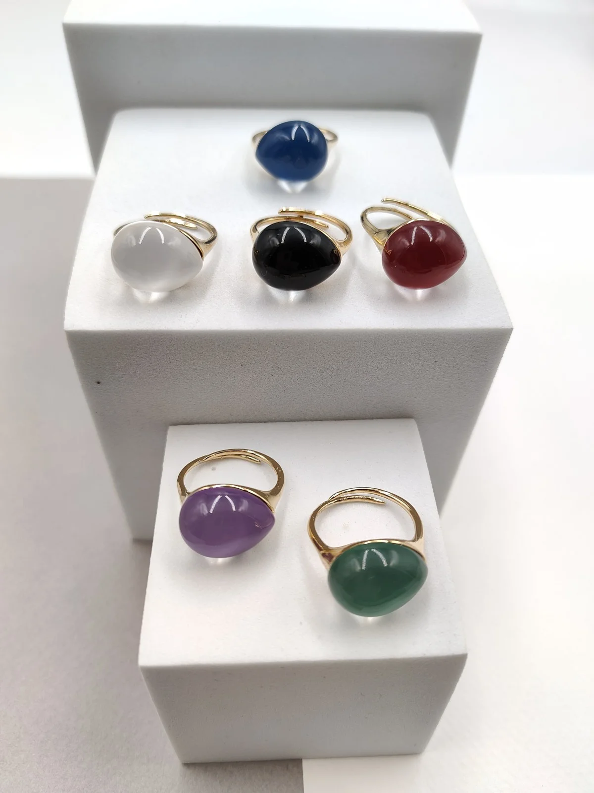 Stainless Steel Ring with Resin and Enamel by Magis Handmade Jewels – view 2