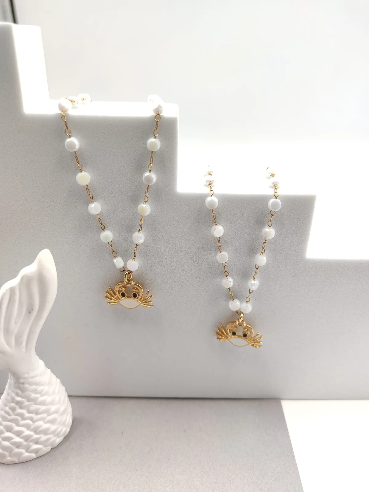 Stainless Steel Anklet with Crystals by Magis Handmade Jewels – view 2