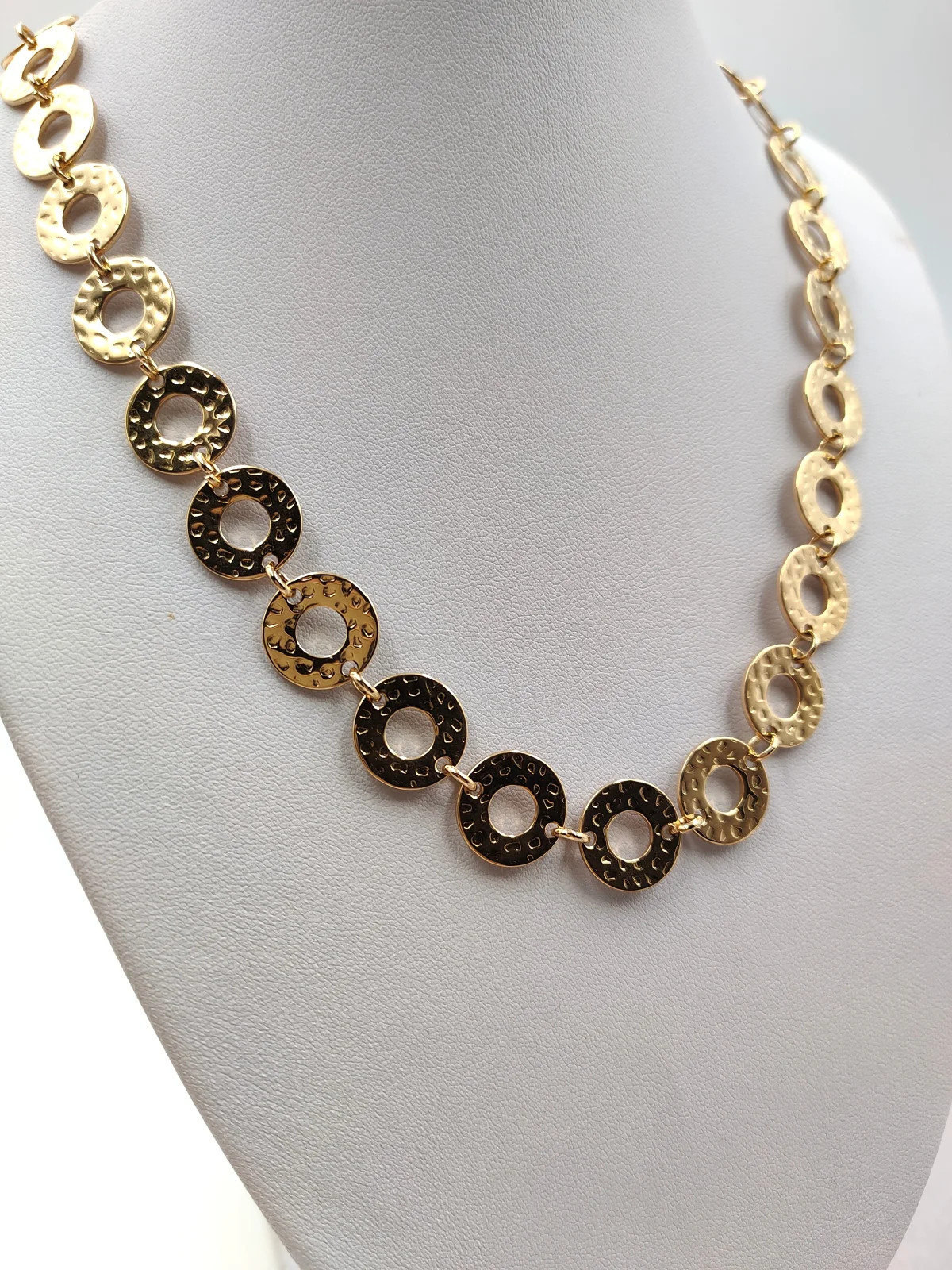 Stainless Steel Hammered Necklace by Magis Handmade Jewels – view 3