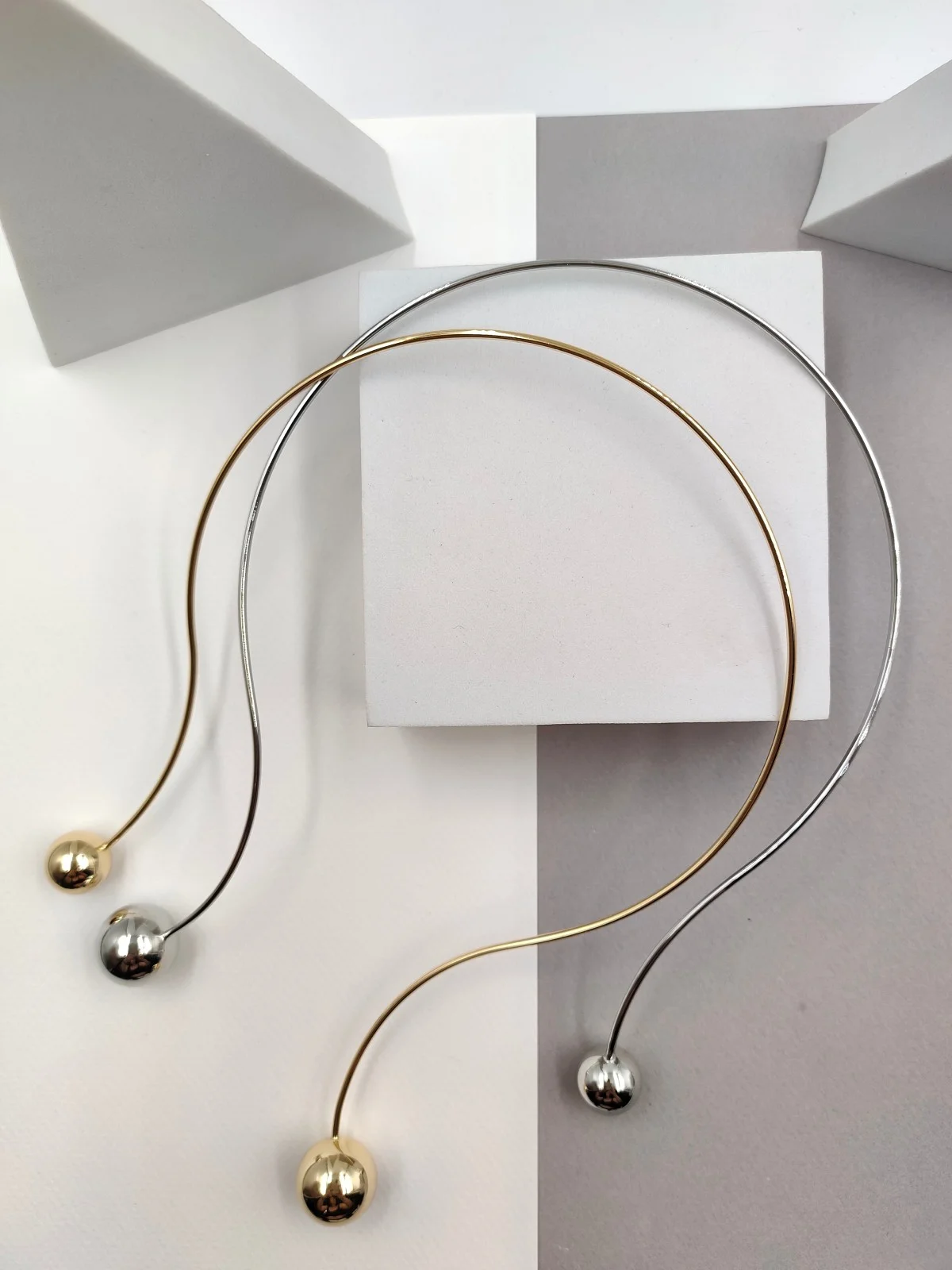 Stainless Steel Necklace with Beads by Magis Handmade Jewels – view 3