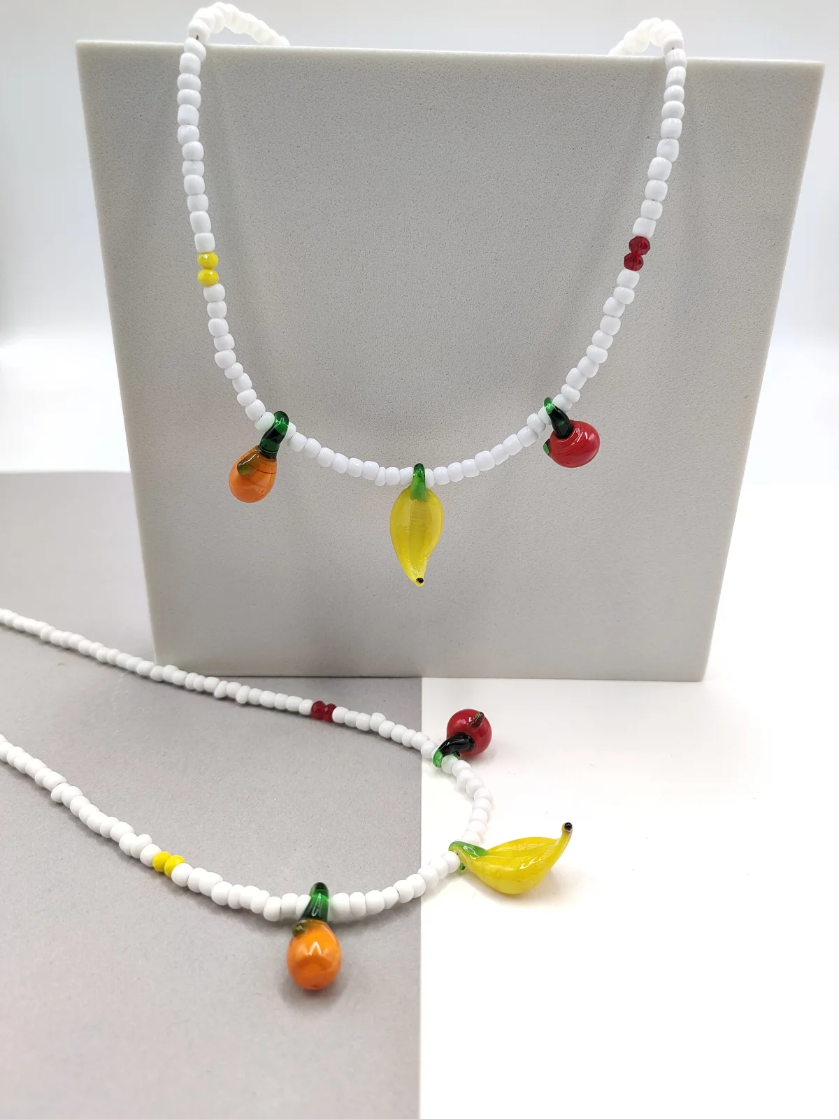 Necklace with Glass Beads and Fruit by Magis Handmade Jewels – view 2