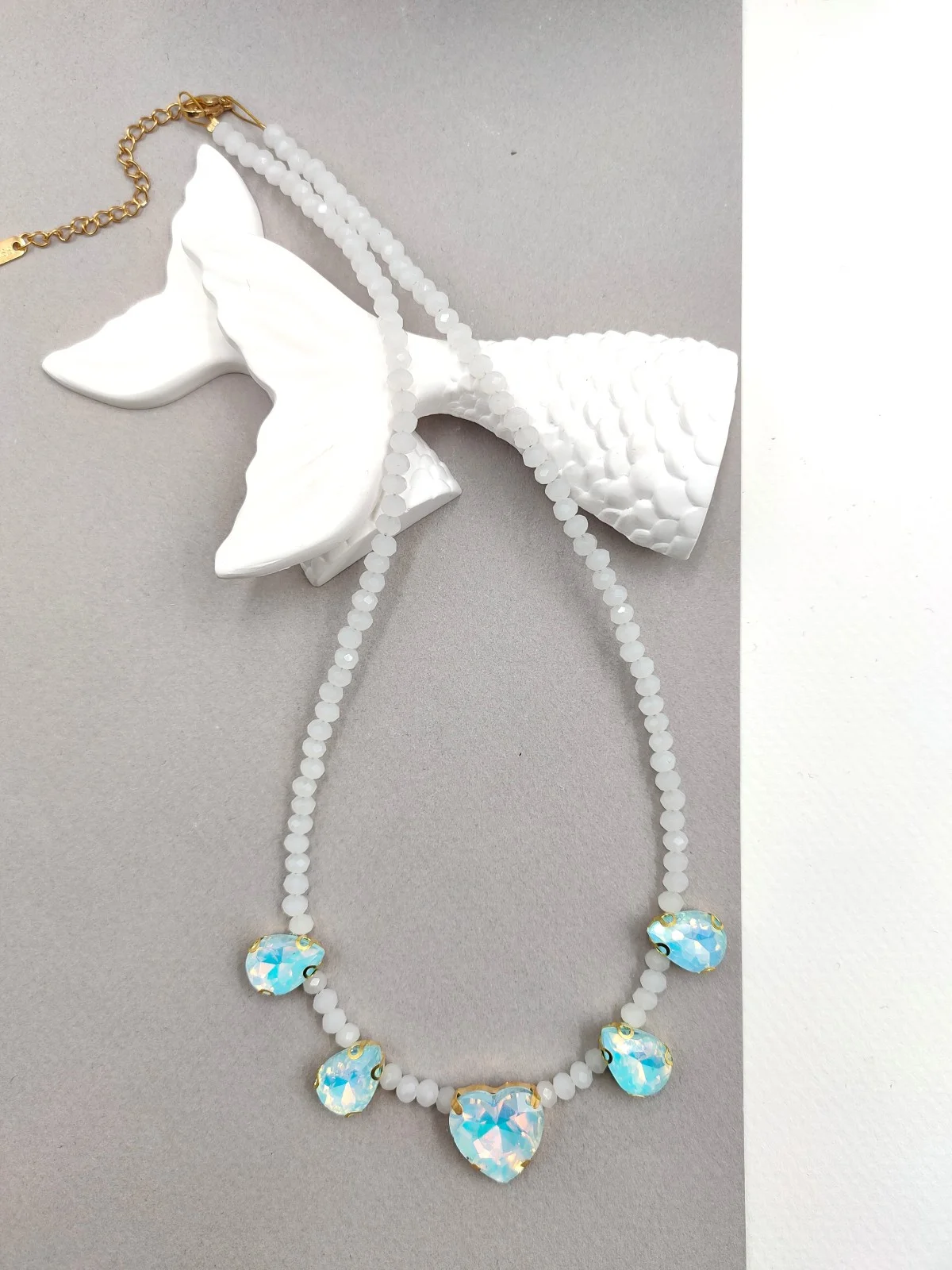 Necklace with Faceted Crystals and Acrylic Beads by Magis Handmade Jewels – view 4