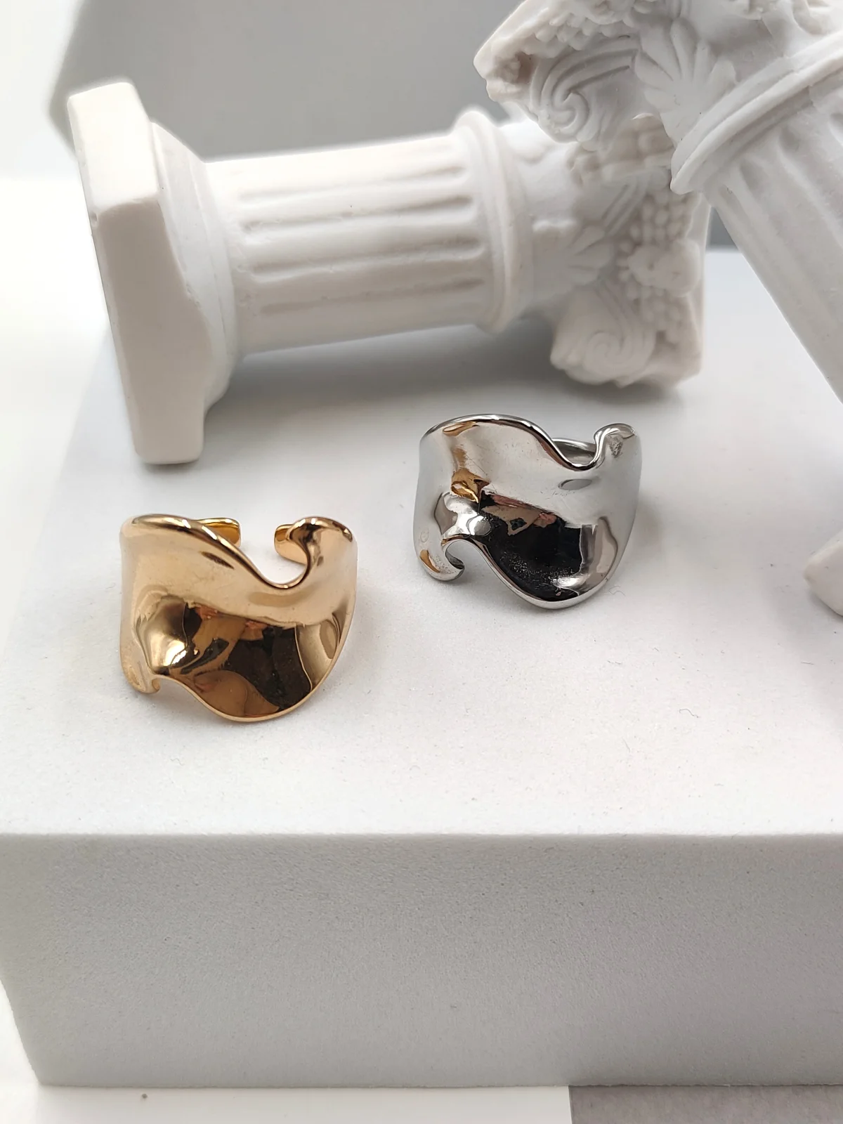 Stainless Steel Wavy Ring by Magis Handmade Jewels – view 2