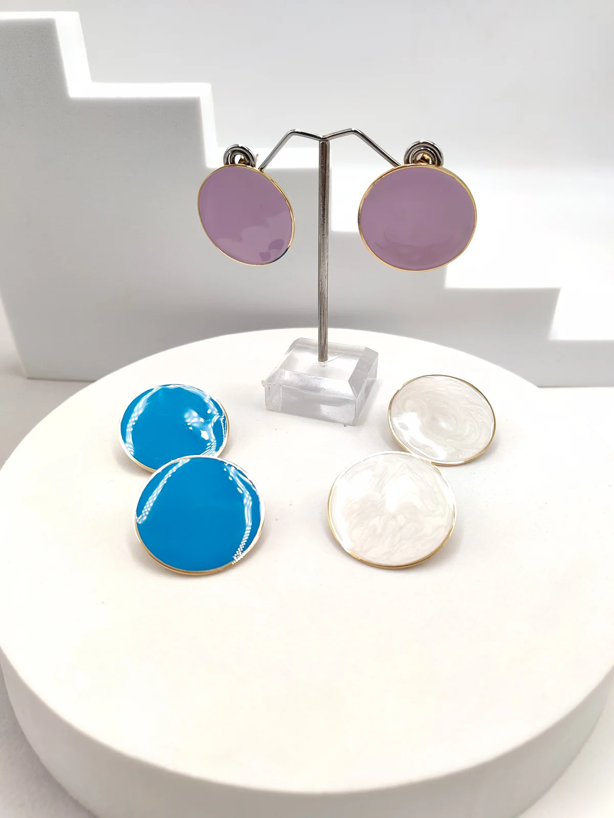 Stainless Steel Earrings with Enamel #702601