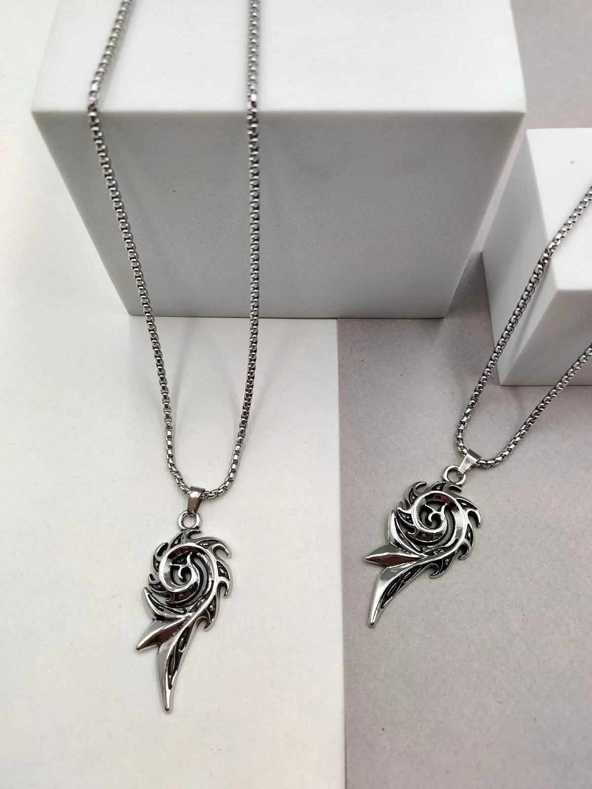 Stainless Steel Necklace with Tribal Motif by Magis Handmade Jewels – view 2