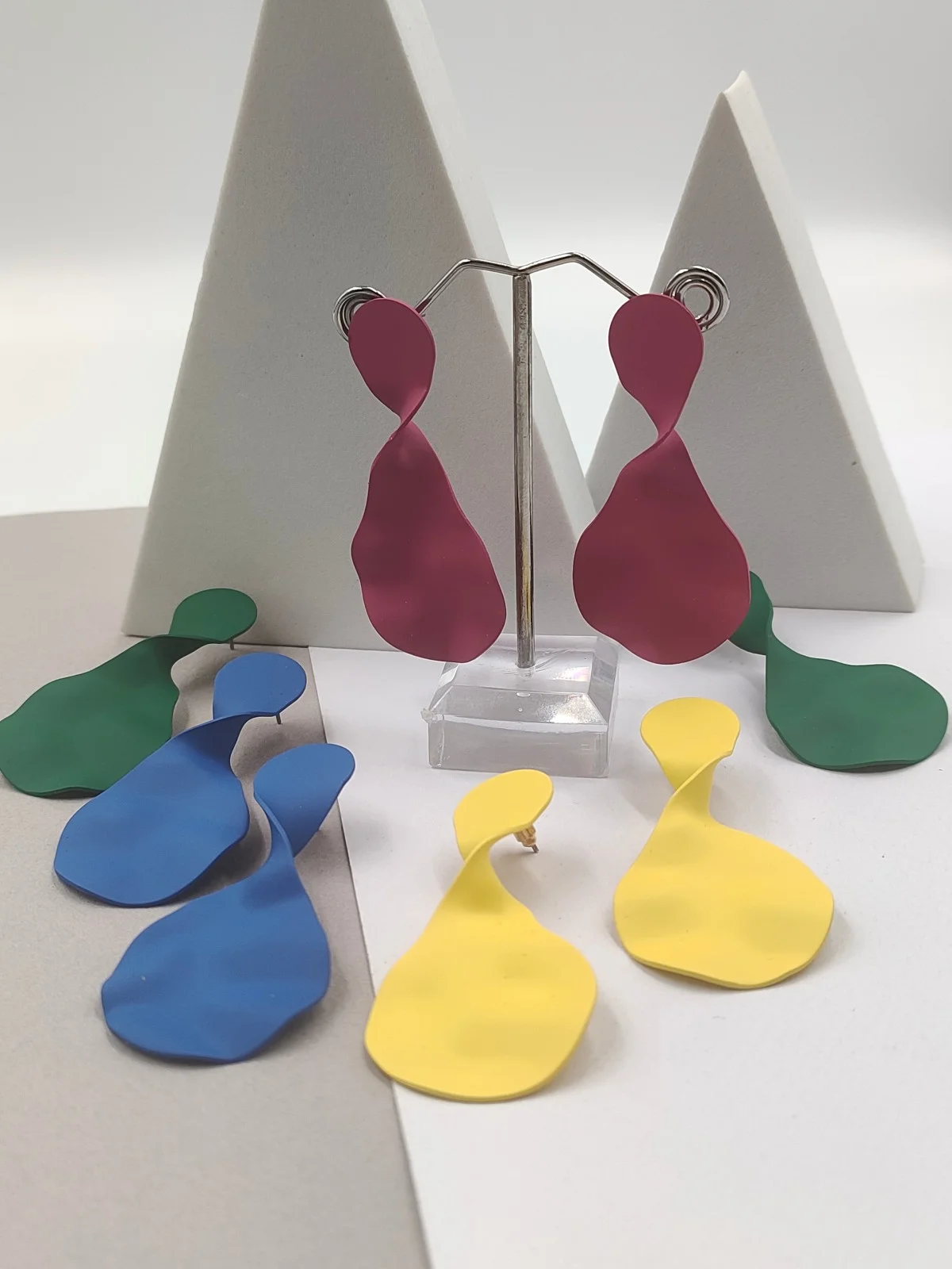 Metal Earrings with Rubber Face by Magis Handmade Jewels – view 2