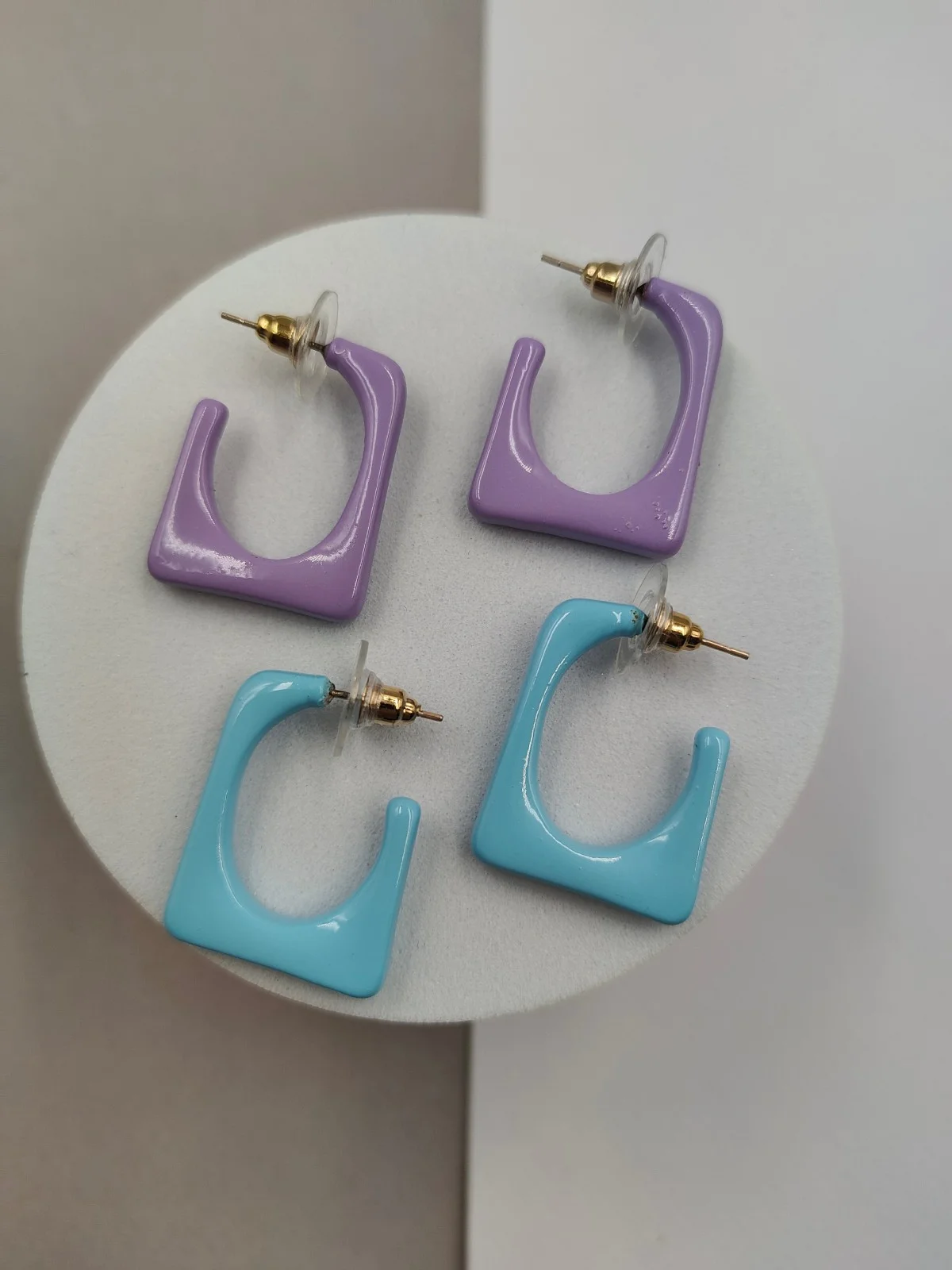 Stainless Steel Earrings with Enamel by Magis Handmade Jewels – view 2