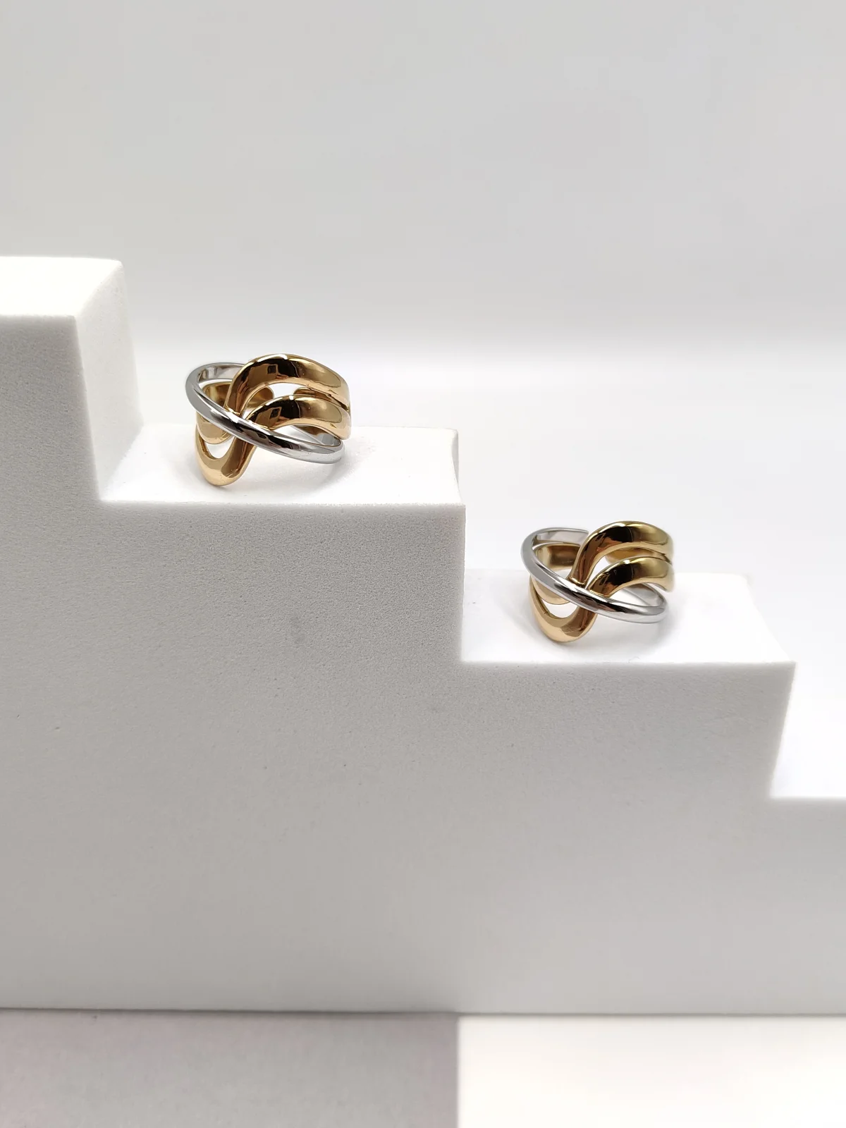 Stainless Steel Multi-Strand Two-Tone Ring by Magis Handmade Jewels – view 2