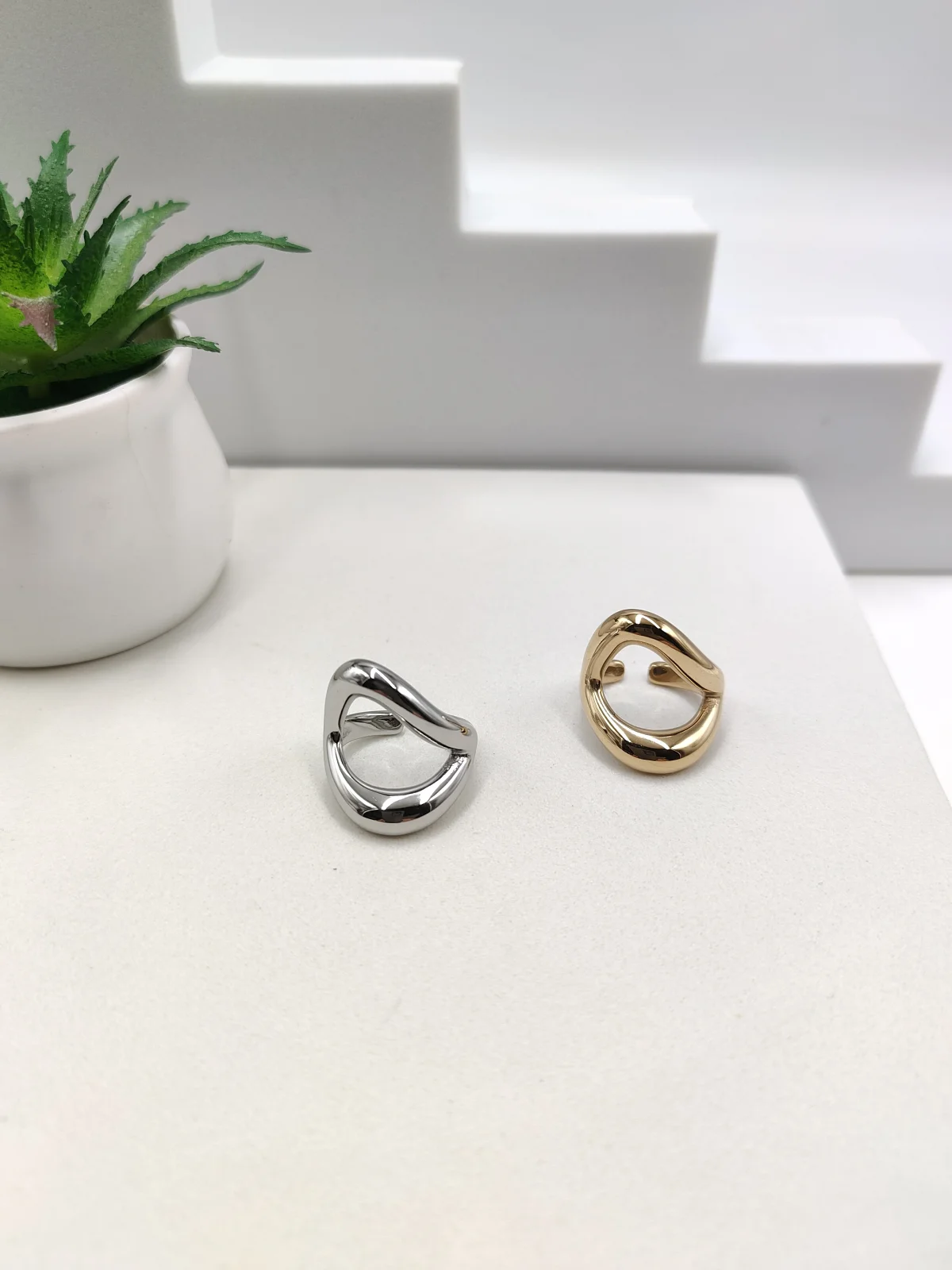 Stainless Steel Oval Signet Ring by Magis Handmade Jewels – view 2