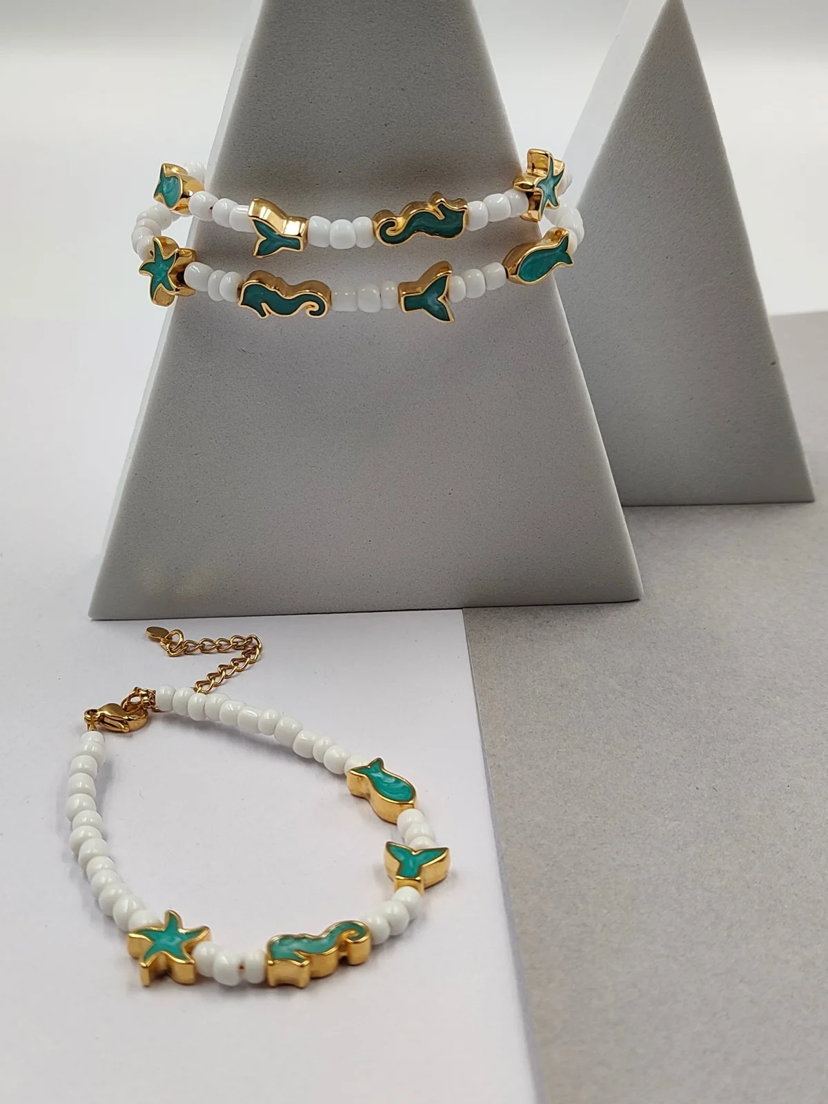 Bracelet with Glass Beads and Enamel Details by Magis Handmade Jewels – view 4