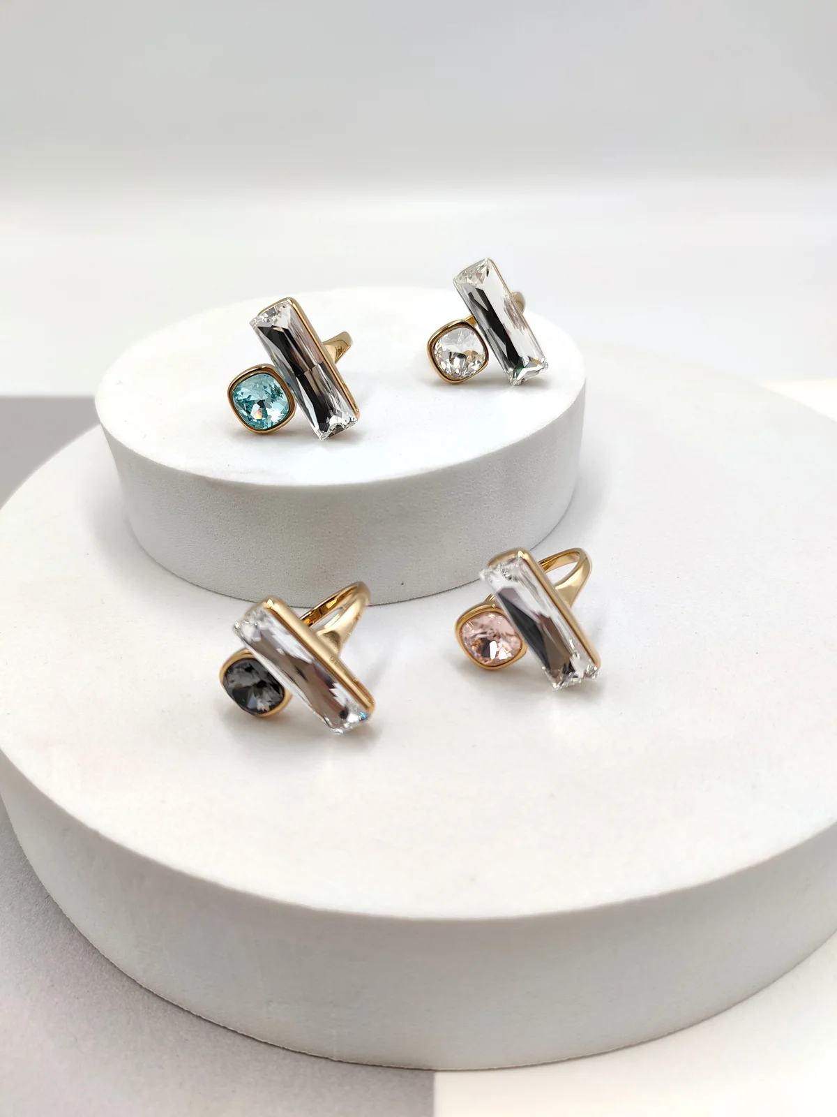 Stainless Steel Ring with Crystals by Magis Handmade Jewels – view 2