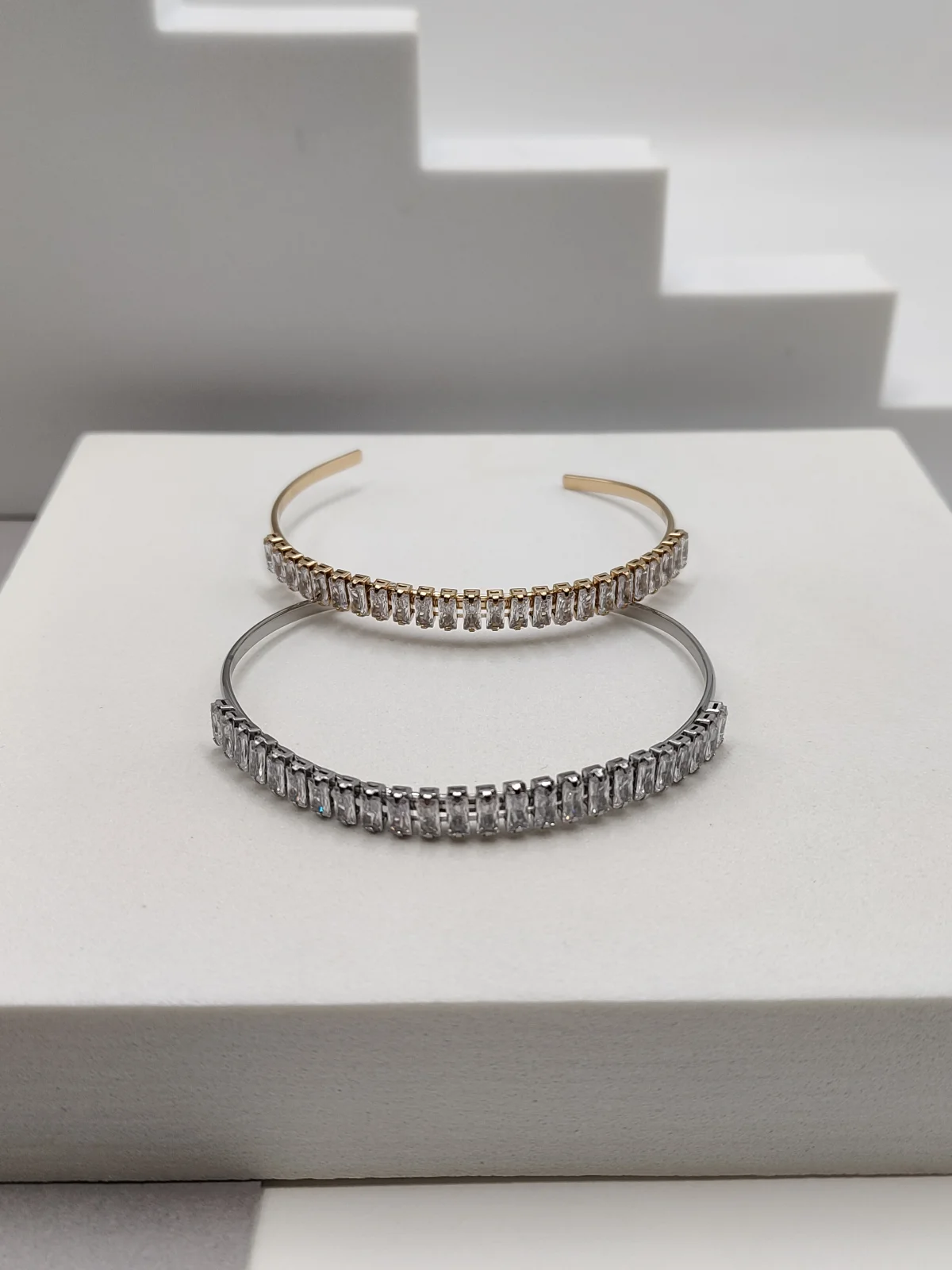 Stainless Steel Bracelet with Crystals by Magis Handmade Jewels – view 2