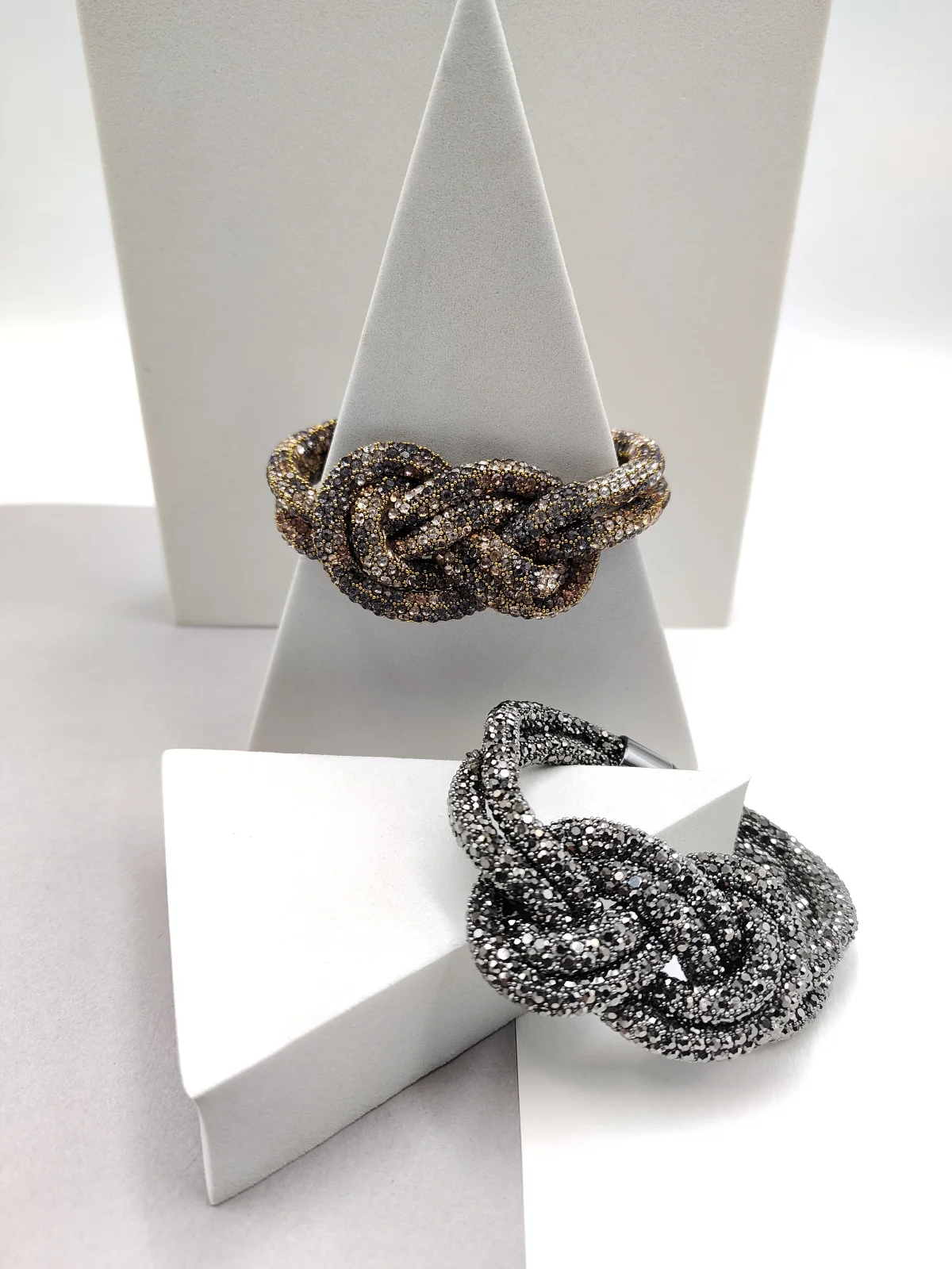 Bracelet with Cord, Crystals and Knot Design #693035