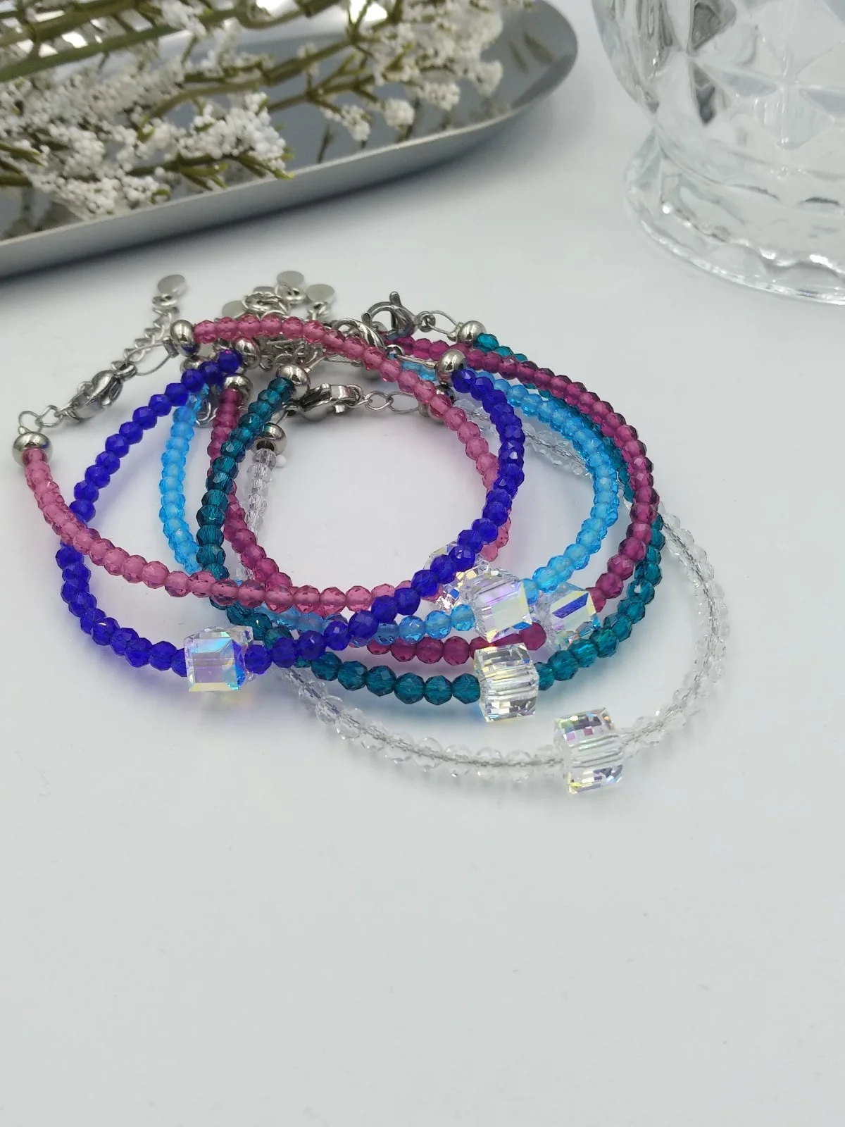 Bracelet with Swarovski Crystal Cube by Magis Handmade Jewels – view 9