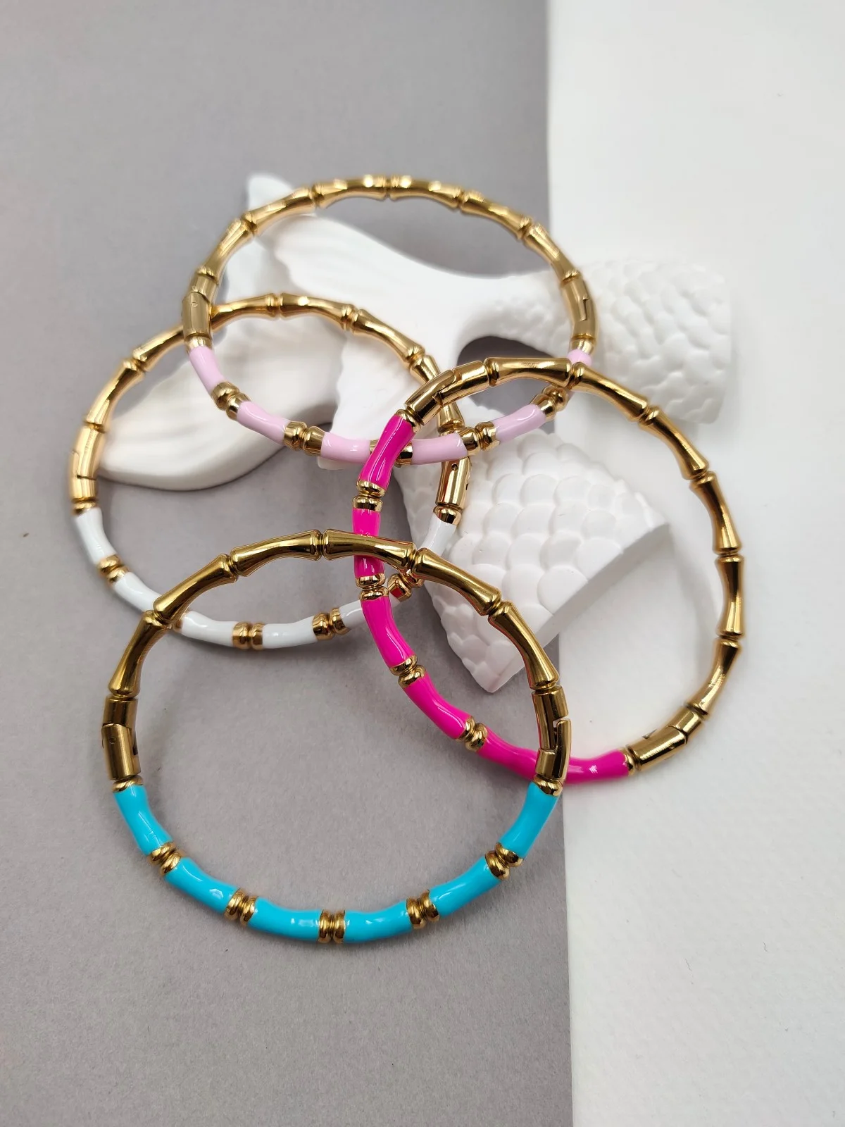 Stainless Steel Bracelet with Enamel by Magis Handmade Jewels – view 2