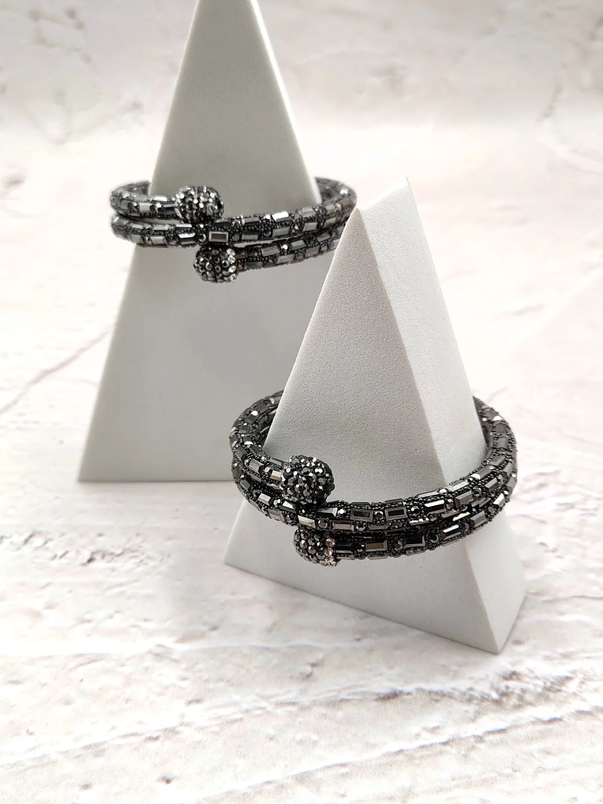 Double Bracelet with Rhinestones and Crystals by Magis Handmade Jewels – view 3