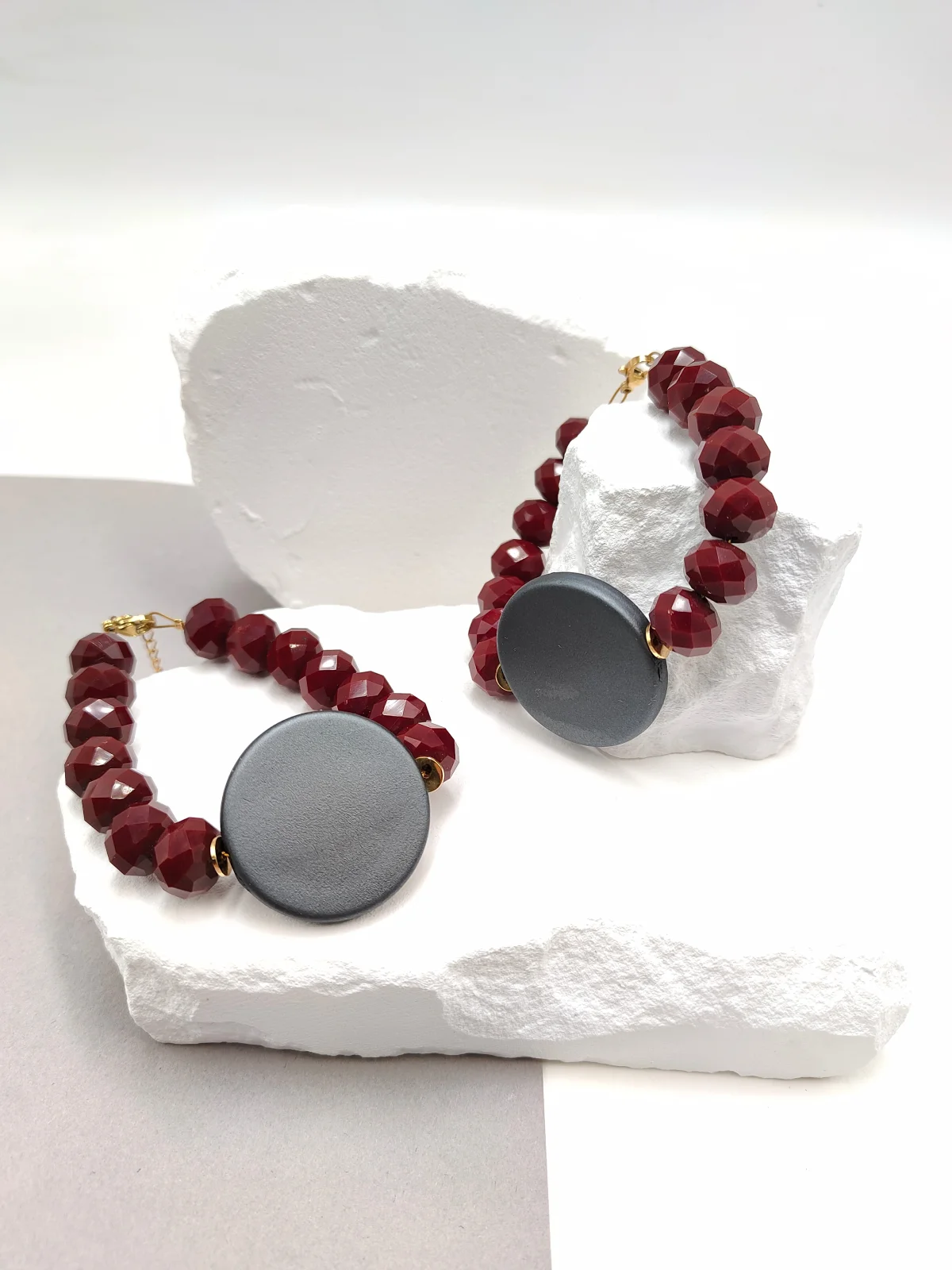 Bracelet with Crystals and Rubber Motif by Magis Handmade Jewels – view 2