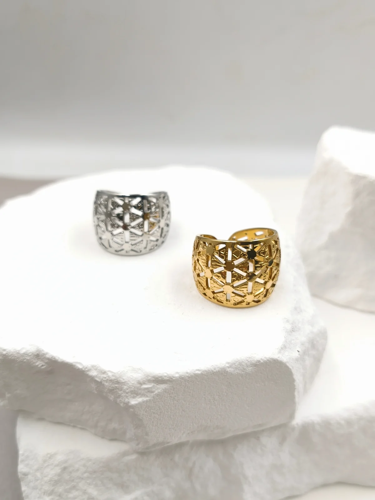Stainless Steel Openwork Ring by Magis Handmade Jewels – view 2