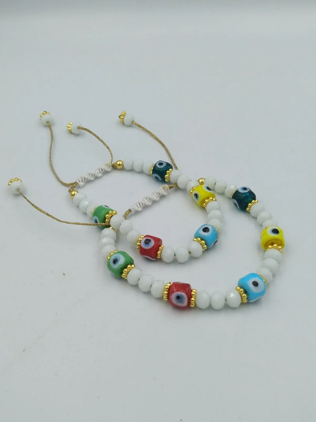 Bracelet with Beads and Glass Evil Eyes by Magis Handmade Jewels – view 3